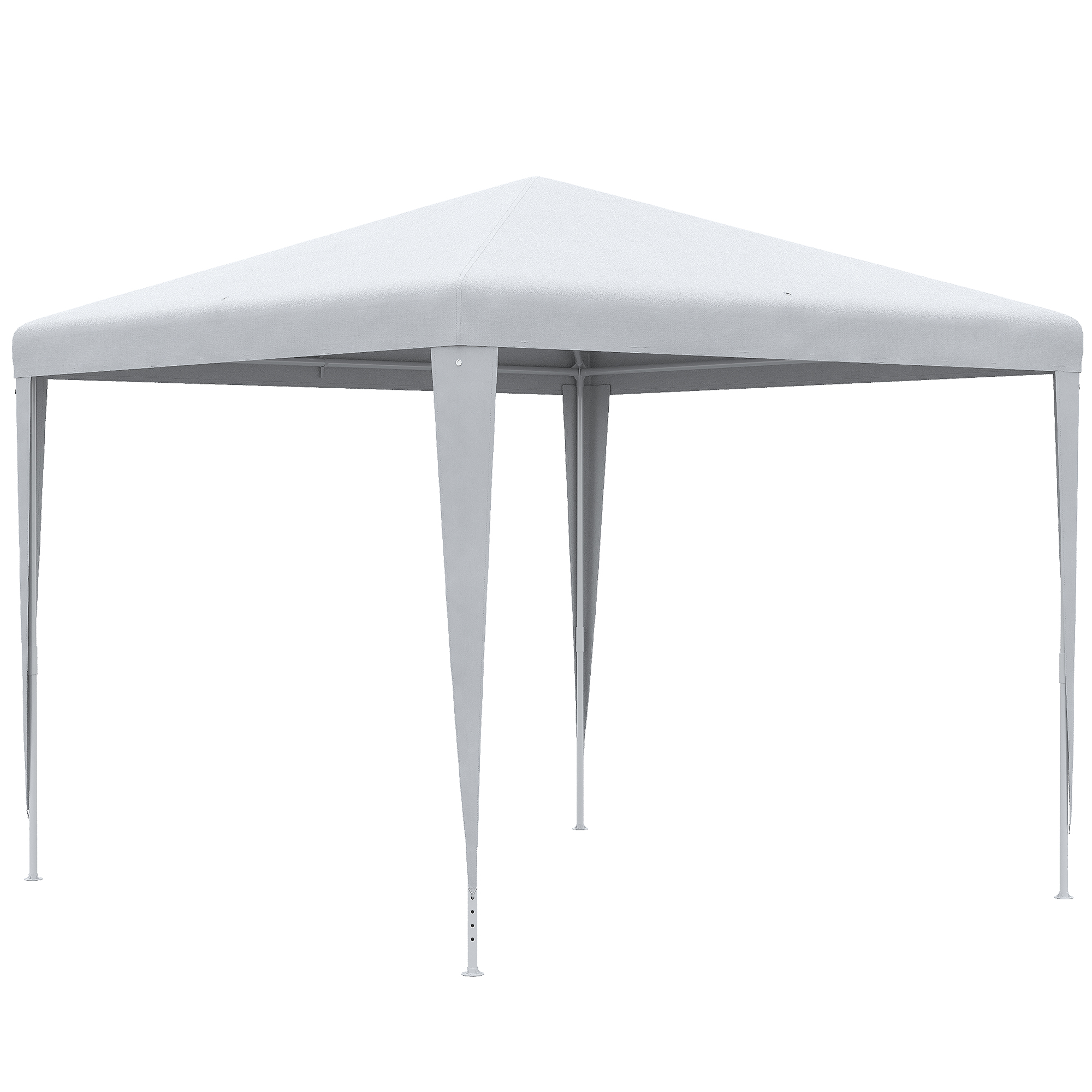Outsunny Pavillon 2,7x2,7m Rechteckig Wasserabweisend Stabil Winterfest Pavillon Partyzelt Gartenzelt Gartenpavillon Festzelt für Camping Garten, Weiß   Aosom