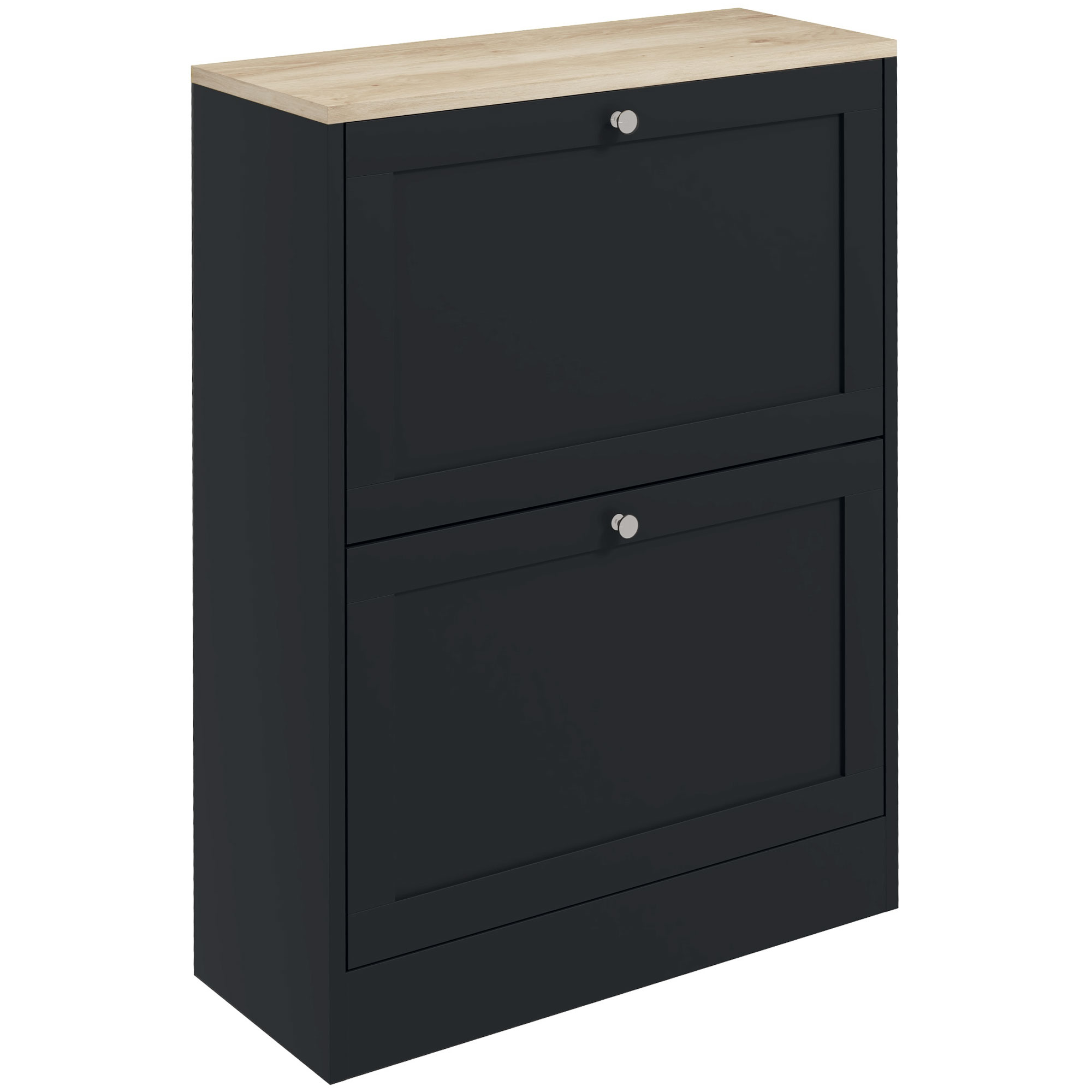 HOMCOM Schuhschrank für 12 Paar, schmaler moderner Schuhschrank mit 2 Klappfächern und verstellbaren Einlegeböden, für Flur und Eingang, 60 x 23,5 x 80 cm, Schwarz   Aosom