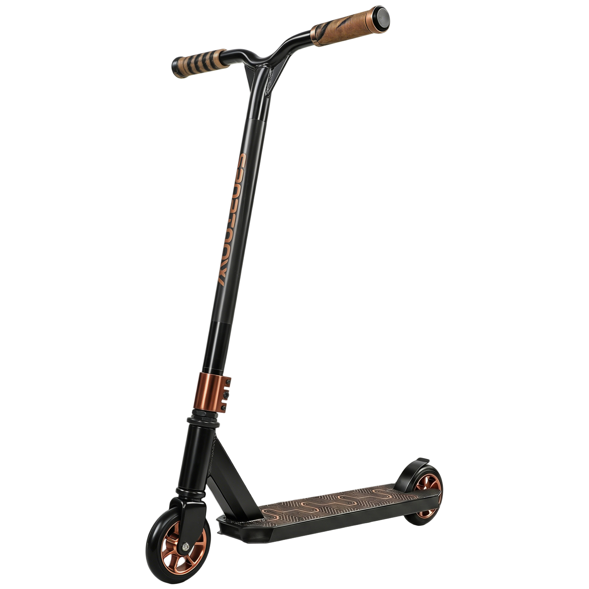 SPORTNOW Akrobatic-Scooter, Freestyle-Scooter mit 360°-Lenker, ABEC-9-Lager, 120-mm-PU-Räder, Aluminium-Stahl-Rahmen, rutschfest, für Jugendliche und Erwachsene, Skatepark, Gold Aosom