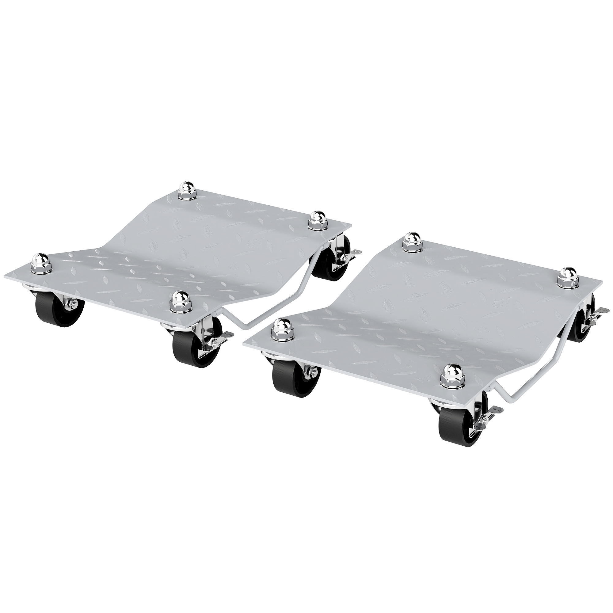 DURHAND Rangierheber 2 Stück Rangierhilfe für Reifenwechsel Wagenheber mit 4 Rollen Grau 40,5x30x13,5cm für Auto & Werkstatt   Aosom.de