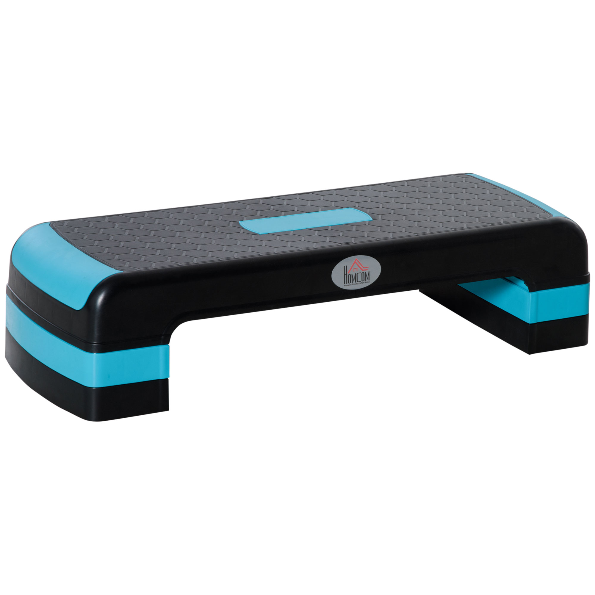 HOMCOM Aerobic-Stepper höhenverstellbar Fitness Steppbrett mit 3 Stufen 10/15/20 cm, belastbar bis 150 kg, 78 x 28 cm Aosom.de