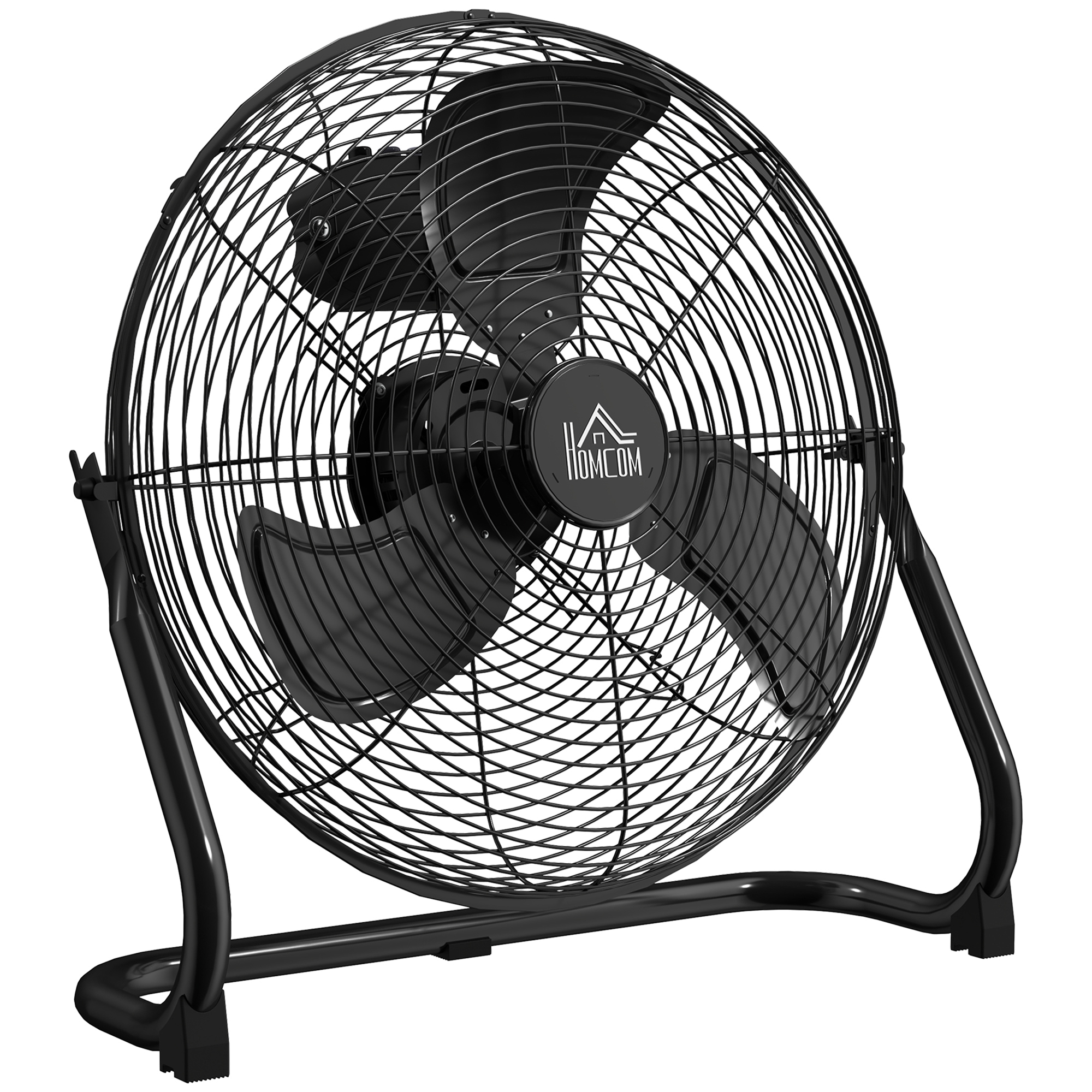 HOMCOM Tischventilator Elektrischer Ventilator mit 4 Geschwindigkeitsstufen, um 120° verstellbarer Winkel für Zuhause, Büro, Schlafzimmer, Schwarz Aosom