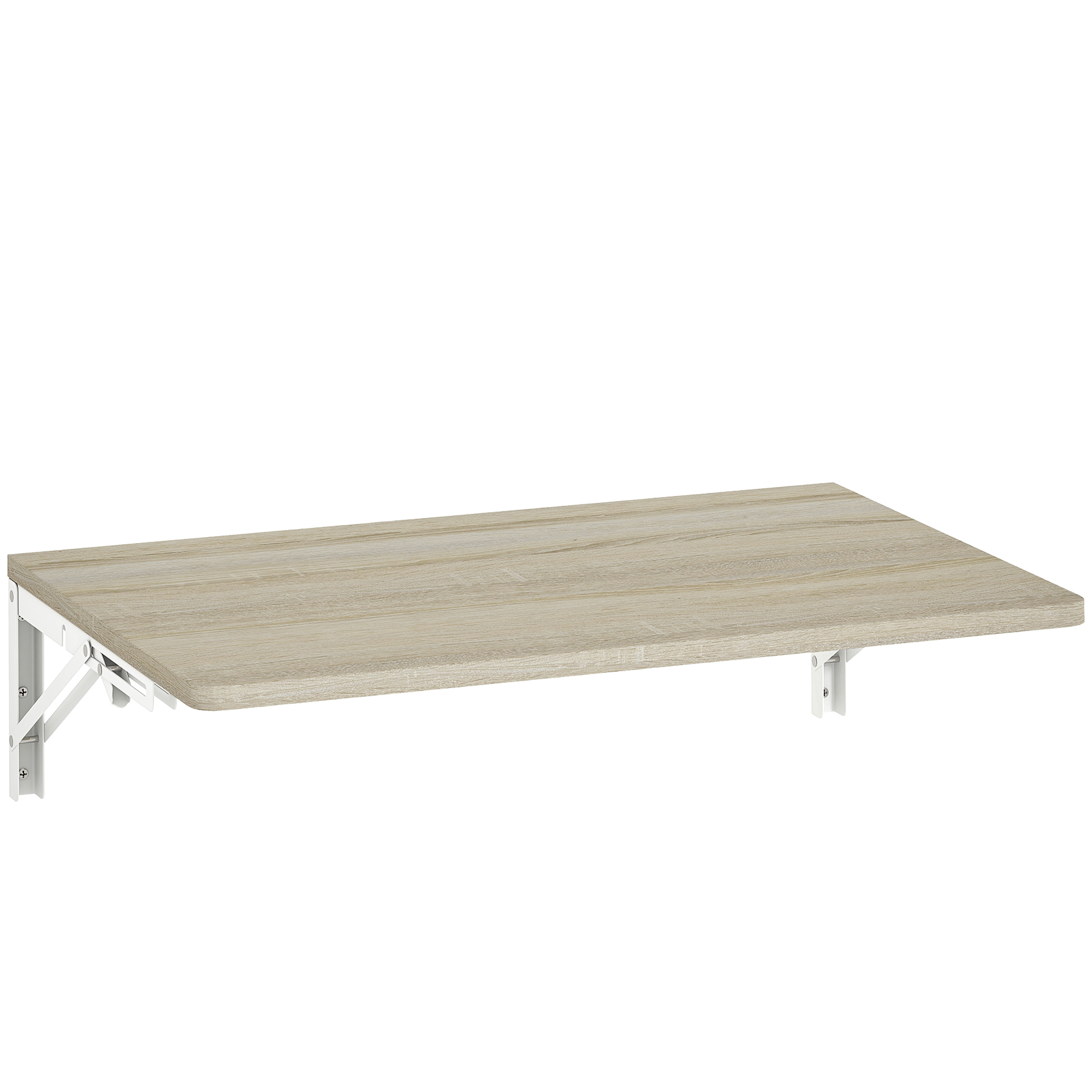 HOMCOM Wandklapptisch, 60x40 cm Klapptisch, Platzsparender Schwimmender Schreibtisch mit abgerundeten Ecken, für Homeoffice, Wohnzimmer, Schlafzimmer, Küche, Eiche Aosom