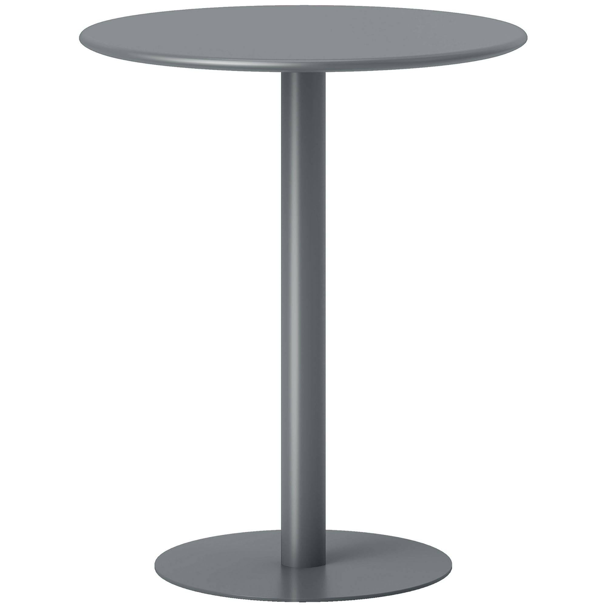 HOMCOM Esstisch 60 x 60 cm Rund Küchentisch für 2 Personen Esszimmertisch mit Säulentisch Kleiner moderner Tisch für Küche, Esszimmer Wohnzimmer Grau   Aosom