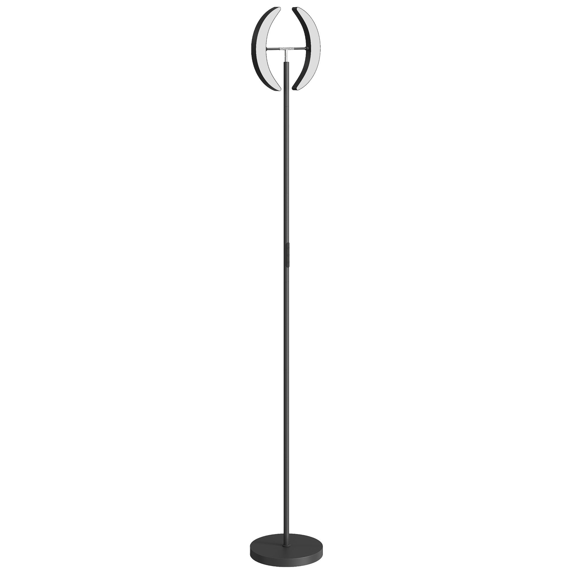 HOMCOM LED Stehlampe Wohnzimmer RGB Stehleuchte Dimmbar mit 350° drehbarer Doppelkopf, Fernbedienung, Touch-Steuerung, 4 Farbtemperatur, Timer Modern Deckenfluter für Wohnzimmer, Schlafzimmer, Büro Aosom