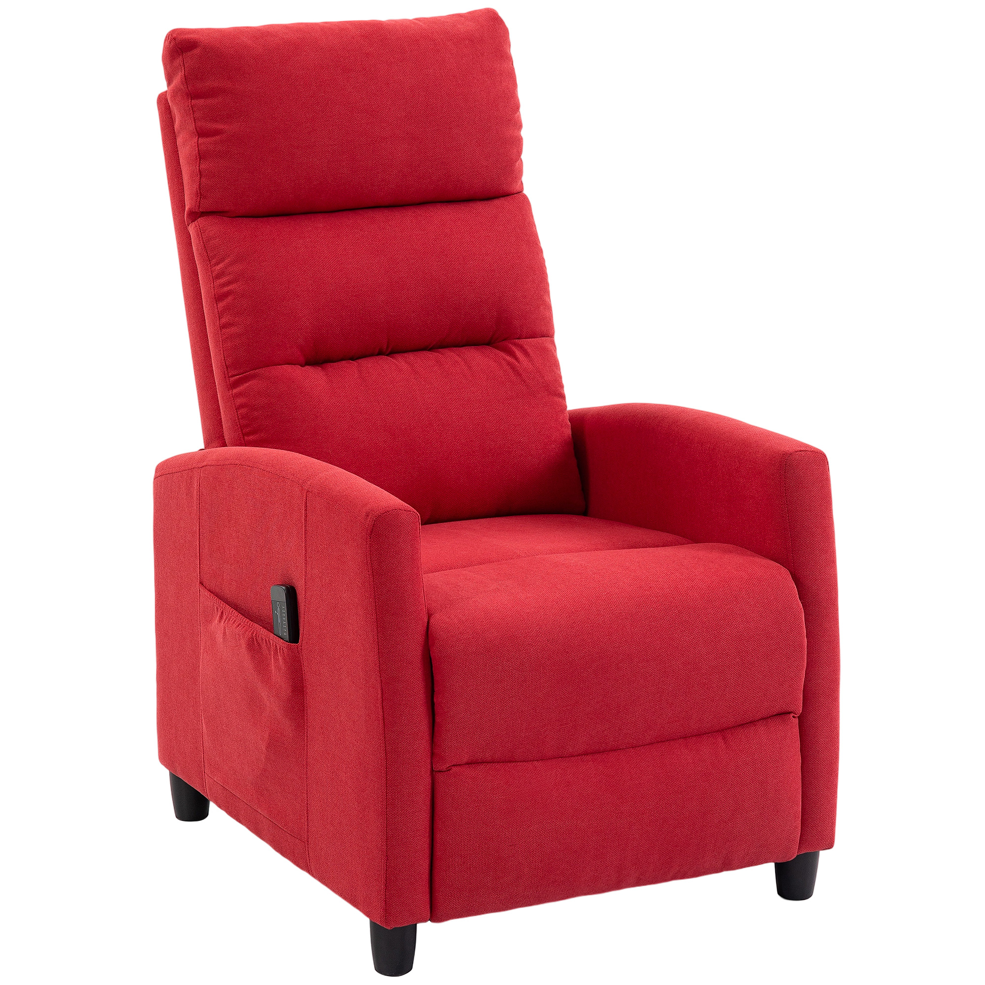 HOMCOM Manueller verstellbarer Massagesessel 160°, 2 Massagepunkte und Fußstütze, gepolsterter Chenille-Relaxsessel, mit Fernbedienung, Seitentaschen, für Zuhause, Büro, Dunkelgrau Aosom