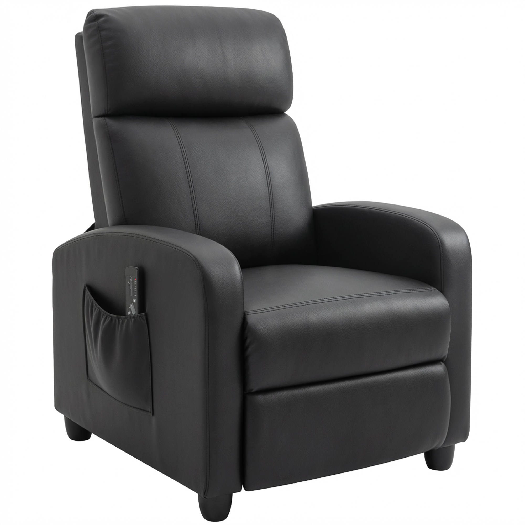 HOMCOM Massagesessel Relaxsessel Fernsehsessel 2-Punkt-Massage mit Rückenlehne, Liegesessel aus PU Schaumstoff Schwarz 68 x 88 x 98 cm Aosom.de