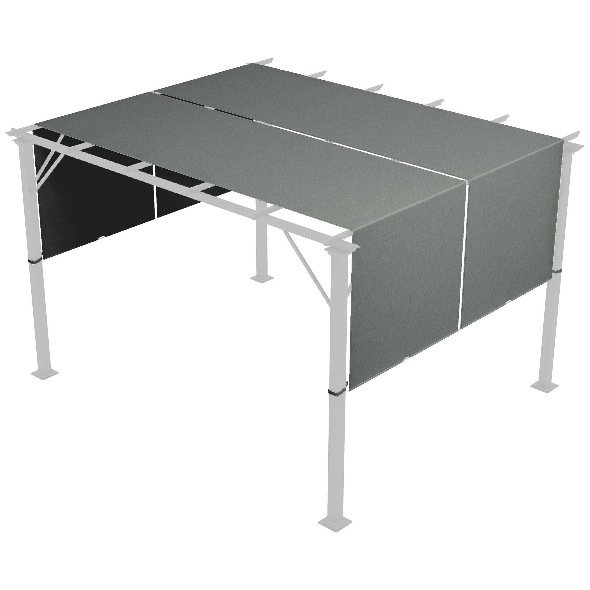 Outsunny Ersatzdach für Pergola 488 x 122 cm mit UV-Schutz, Sonnensegel für Terrassenüberdachung, Ersatz-Dachplane für 3 x 3 m Pavillon, Dunkelgrau   Aosom