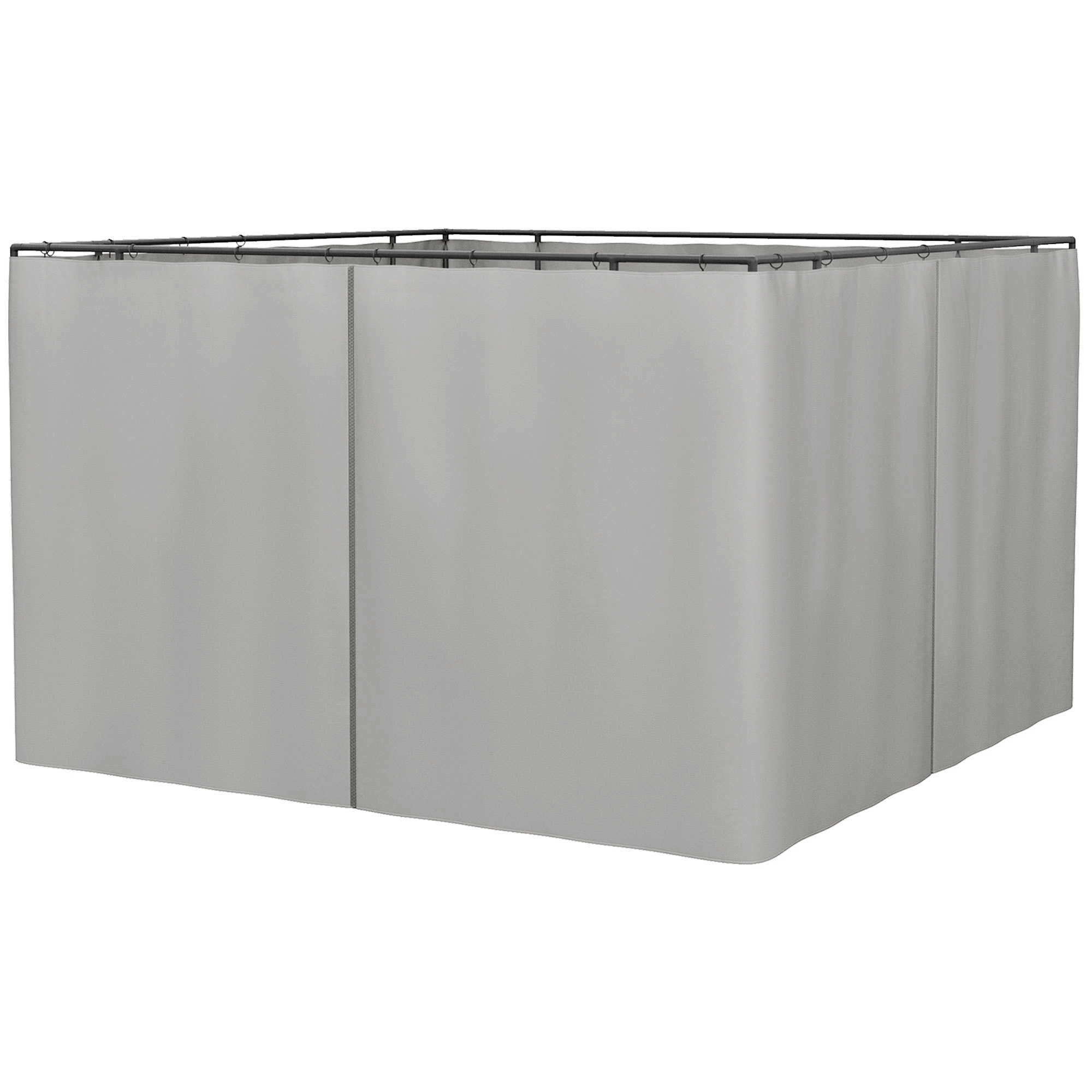 Outsunny 4 Seitenteile für 3x3 m Pavillon Seitenwände mit Haken, Polyester hellgrau, ideal für Gartenpavillon & Partyzelt 302 x 205 cm   Aosom.de