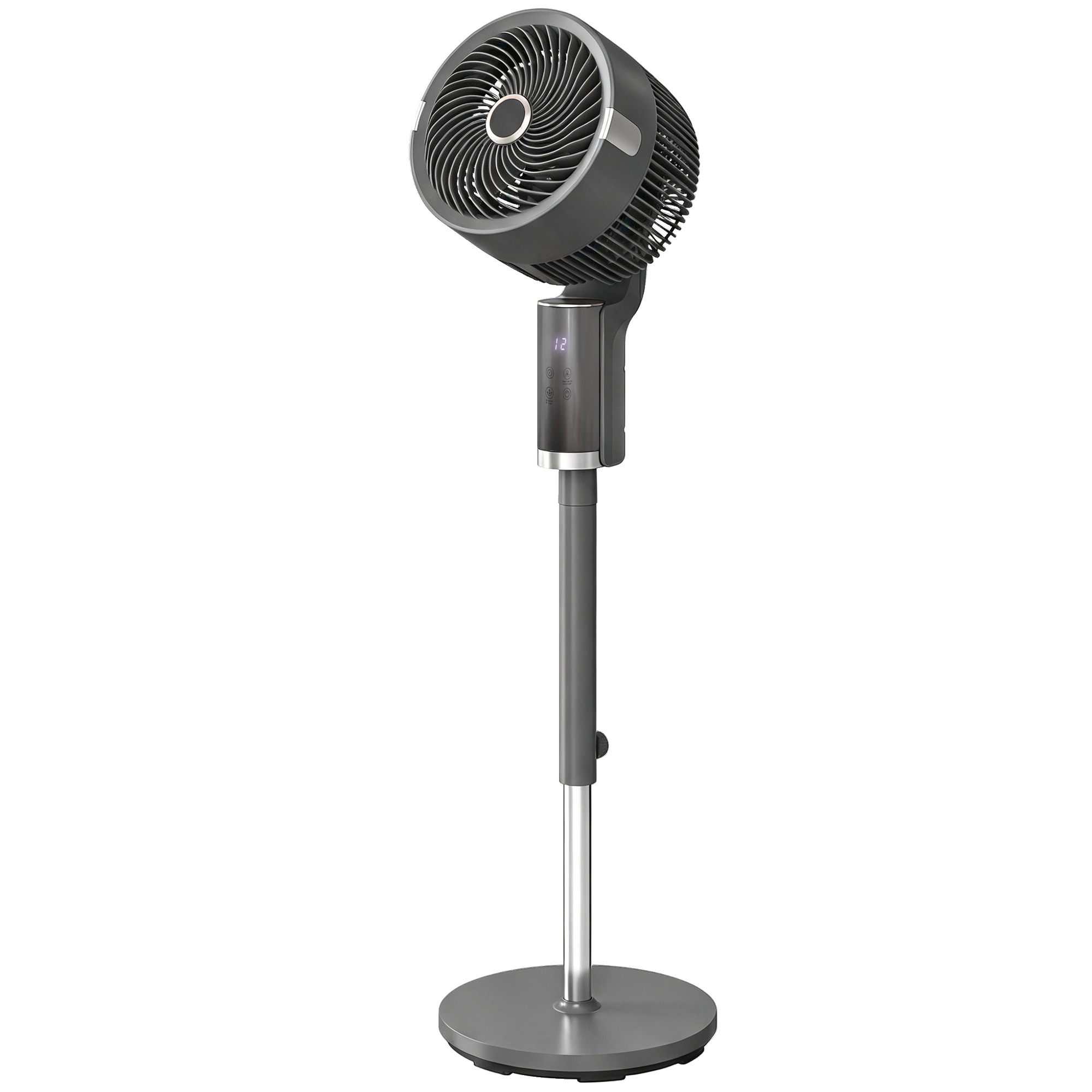 HOMCOM Standventilator Luftzirkulator Lüfter mit 8 Geschwindigkeitsstufen, LED-Display, Fernbedienung, Timer Ventilator Umluftventilator Verstellbarer 90° Oszillation Ø32 x 110H cm   Aosom