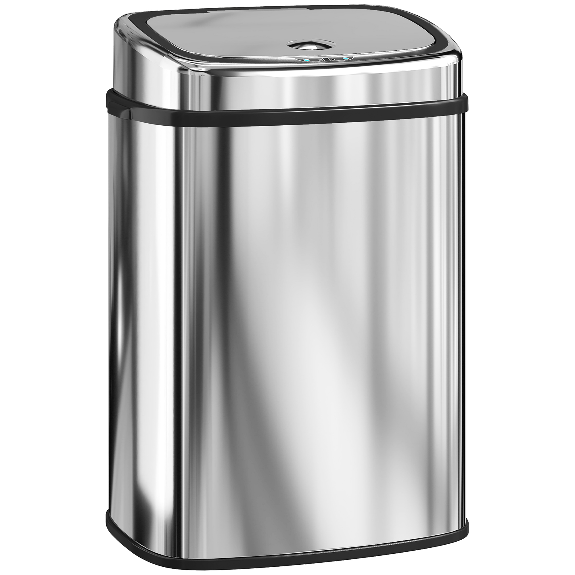 HOMCOM 50L Infrarot-Sensor-Mülleimer, automatischer Edelstahl-Mülleimer mit 2 Öffnungsmodi, Anti-Fingerabdruck-Oberfläche, Silber   Aosom