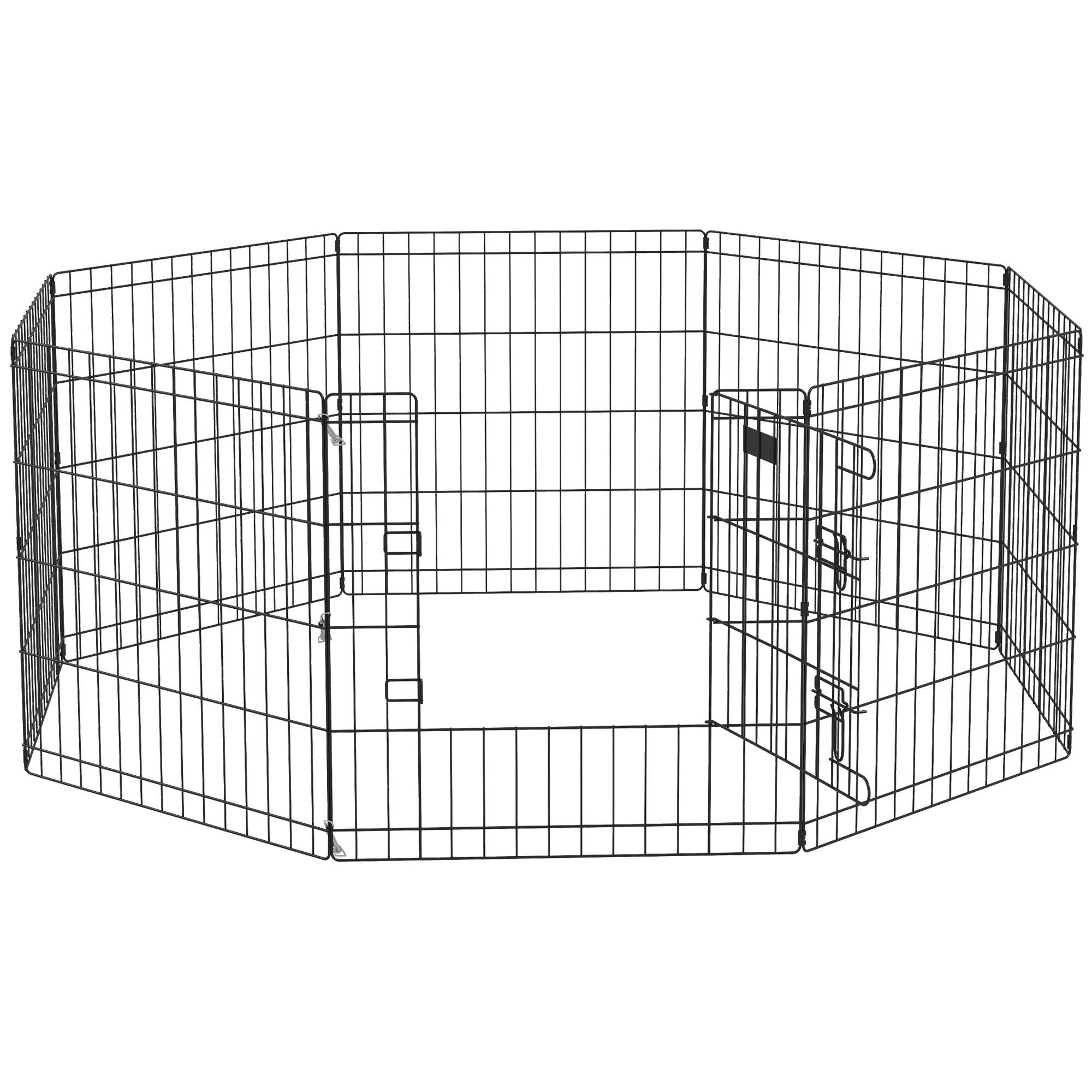 PawHut Welpenlaufstall 8-TLG Welpenauslauf mit 8 Gitterplatten Tür flexibel Schutzplane Freilaufgehege 61cm hoch Hundelaufstall für Haustiere Hund Katze Welpe Laufgitter für drinnen und draußen Aosom