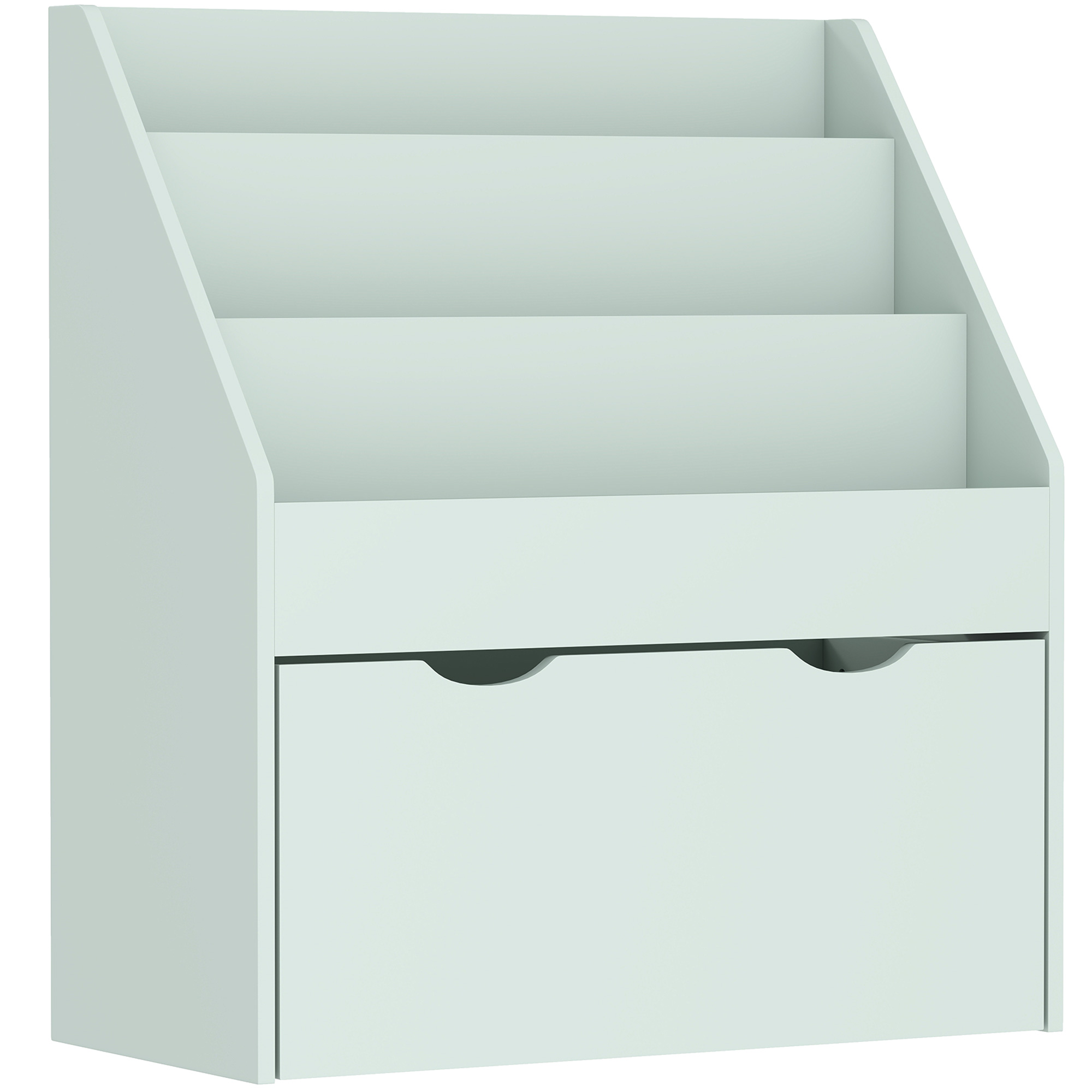 AIYAPLAY Kinderregal für Bücher und Spielzeug, 3-stufiges Regal mit Schublade, 62,5L x 30l x 70H cm, grün Aosom