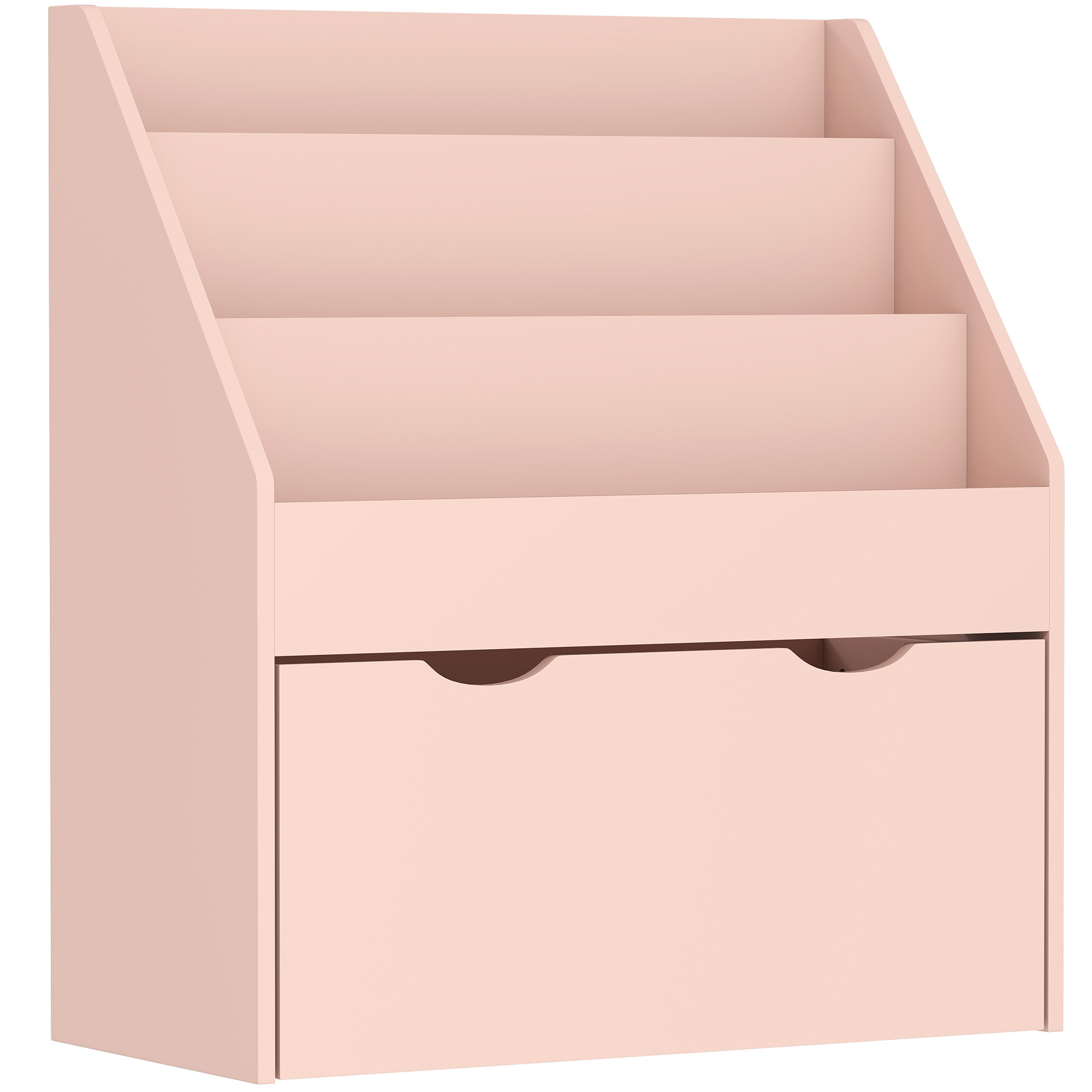 AIYAPLAY Kinderbücherregal Aufbewahrung für Bücher und Spielzeug, Multi-Aufbewahrung mit 3 Regalebenen und Schublade, 62,5L x 30l x 70H cm, rosa Aosom