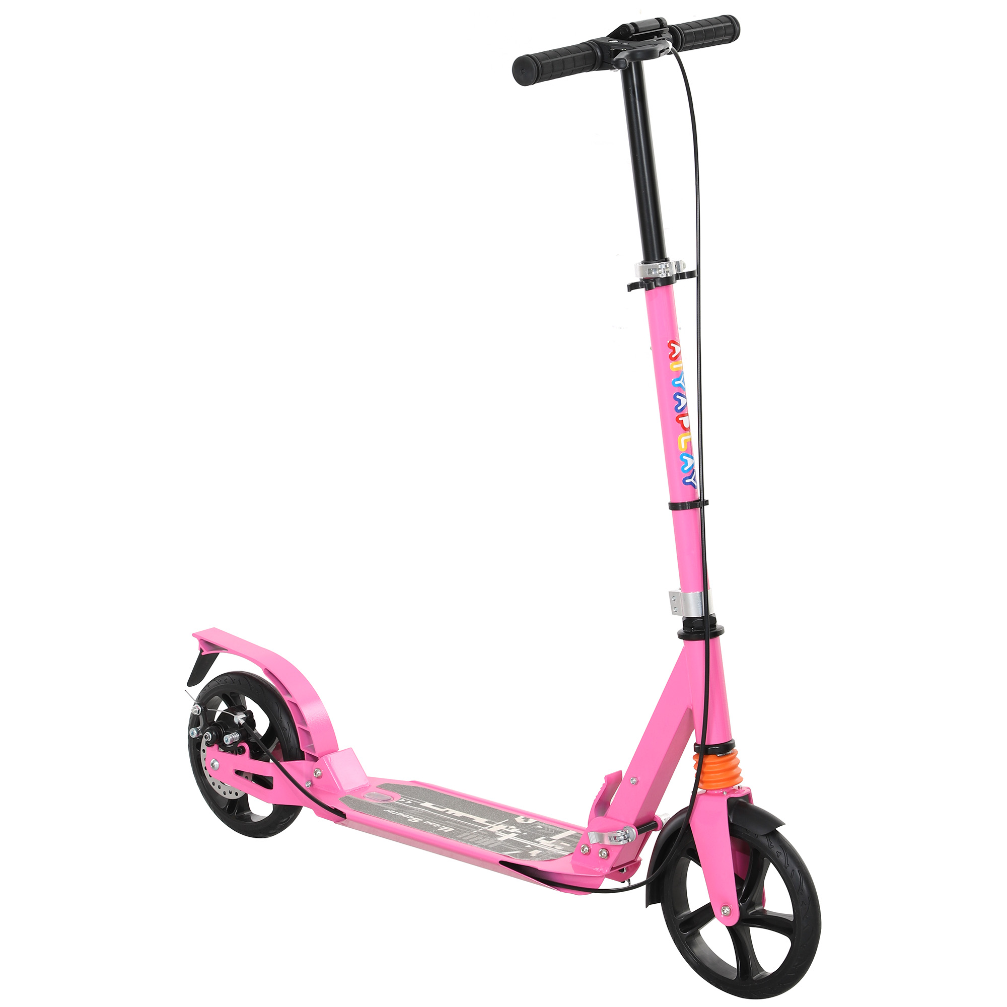 AIYAPLAY Roller Kinder Scooter mit verstellbaren Griffen klappbarer Kinderroller Höhenverstellbarer Tretroller für Kinder Jugendliche 6-12 Jahre Cityroller bis zu 100 kg   Aosom