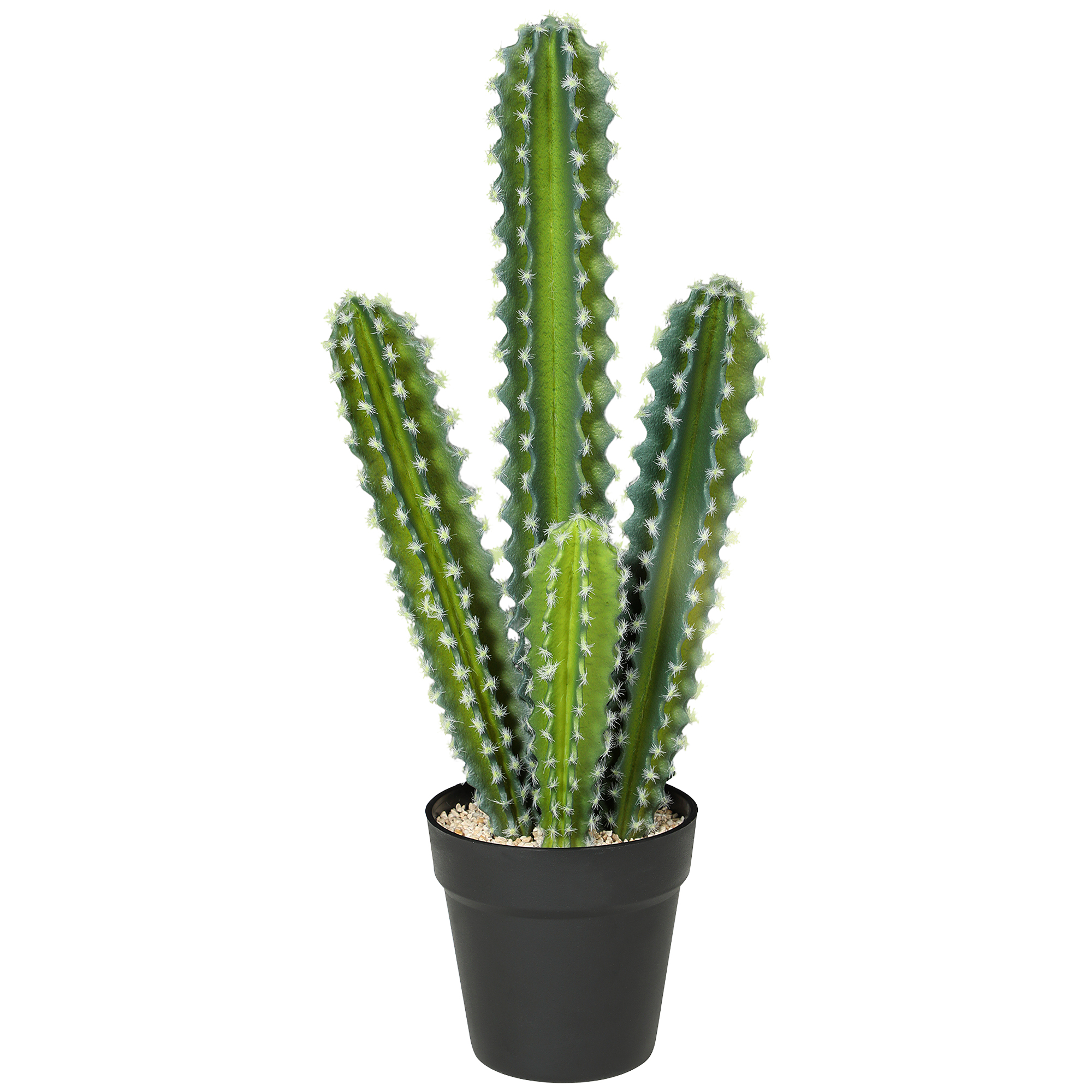 HOMCOM Kunstpflanze Kaktus Pflanzen 53 cm künstliche Pflanzen im Topf, Säulenkaktus Fake Plant wie echt für Zuhause, Büro, Einweihungsgeschenke, Dekoration   Aosom
