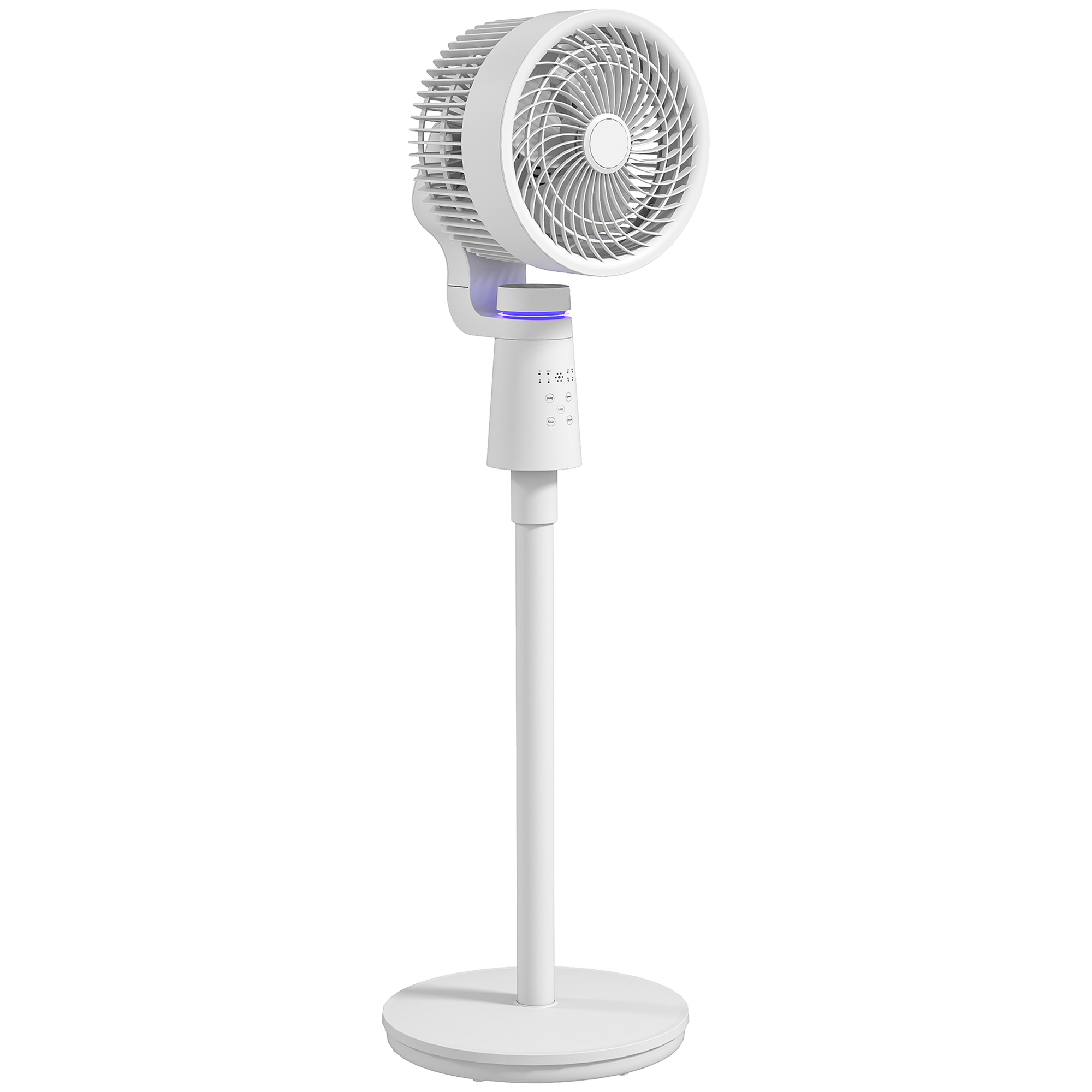 HOMCOM Standventilator Luftzirkulator Lüfter mit 3 Geschwindigkeitsstufen, Fernbedienung, Timer Ventilator Umluftventilator Verstellbarer 70°+90° Oszillation Ø31 x 95H cm Aosom