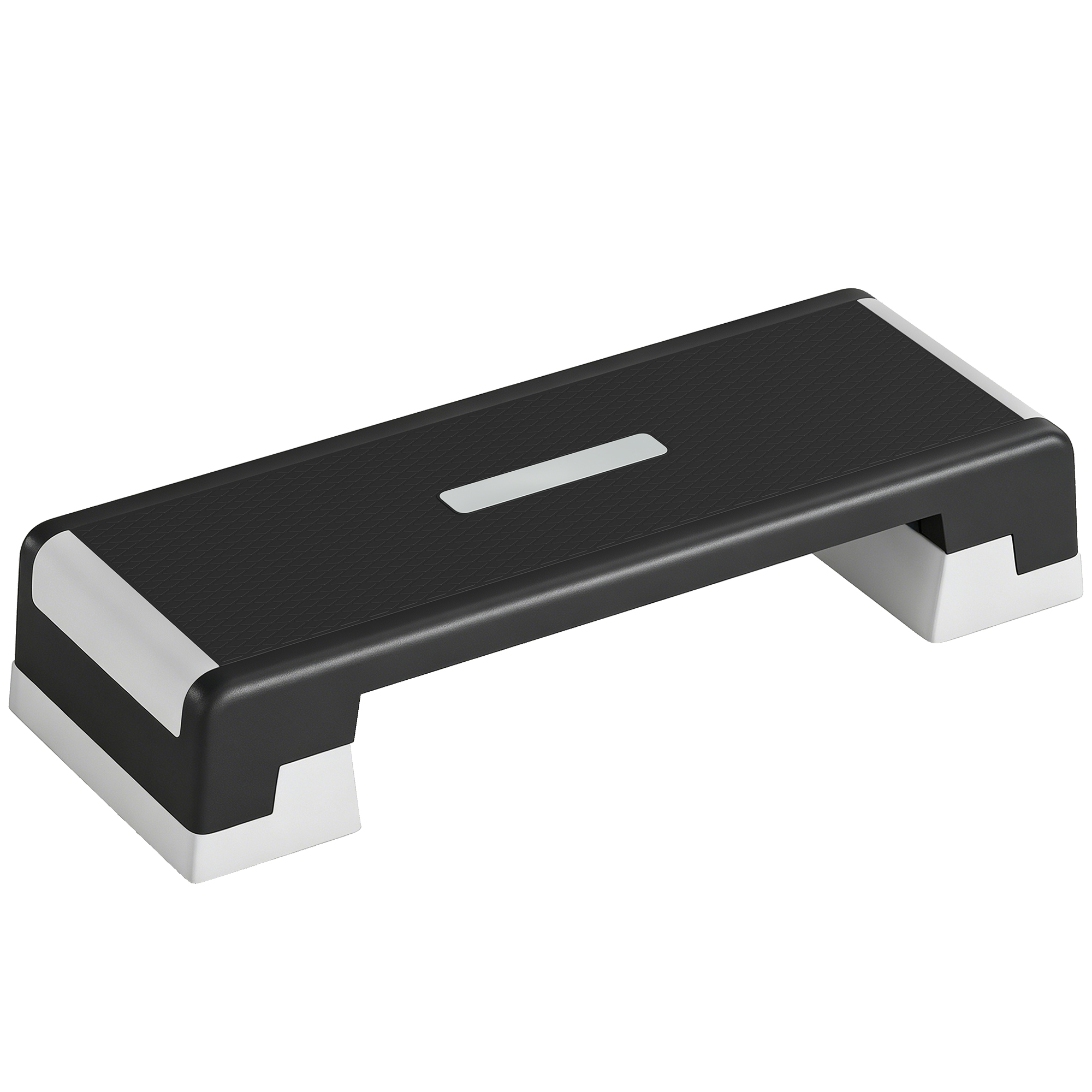 SPORTNOW Steppbrett höhenverstellbar Fitness Aerobic Stepper mit 3 Stufen (15/20/25 cm), Anti-Rutsch-Matte, Rutschfest Step Bench für Zuhause Fitnessstudio Büro Schwarz+Grau   Aosom