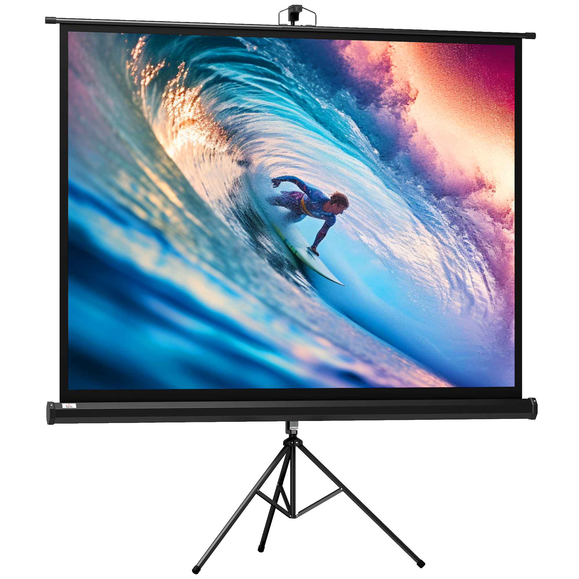 HOMCOM Beamer Leinwand mit Stativ 84 Zoll 4:3 Tragbar Projektor Leinwand Faltbare Stativ-Leinwände für Heimkino, Camping   Aosom