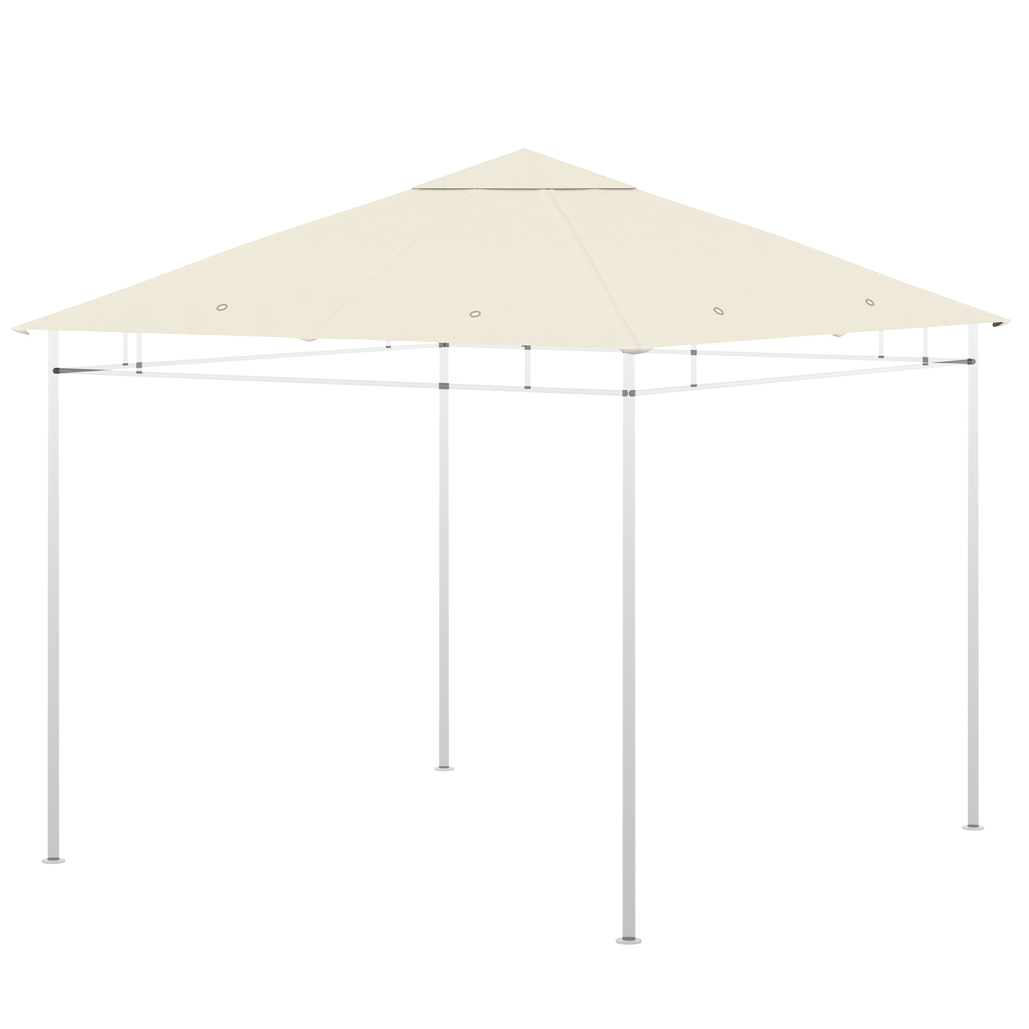 Outsunny Ersatzdach für Pavillon 3x3m wasserabweisend Pavillondach mit Belüftetes Top-Design 8 Wasserabflusslöcher Ersatzbezug für Gartenpavillon Ersatzteile aus Polyester-Stoff, Cremeweiß   Aosom