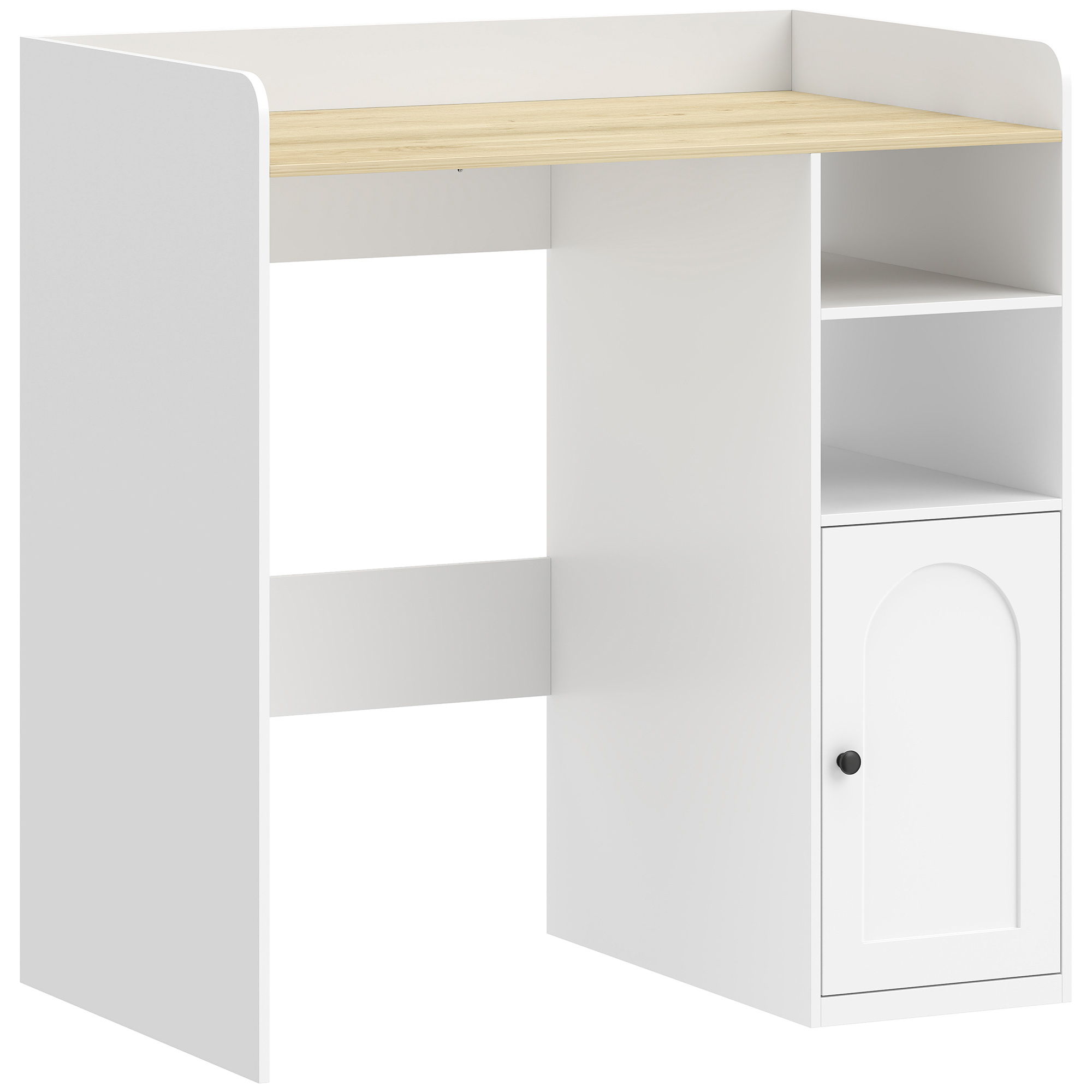 HOMCOM Waschmaschinenschrank Badschrank mit offenen Ablagefächern, Soft-Close-Tür, Überbauschrank für Waschmaschine für Badezimmer, Toilette, 93,5 x 60 x 100 cm, Weiß und Natur Aosom