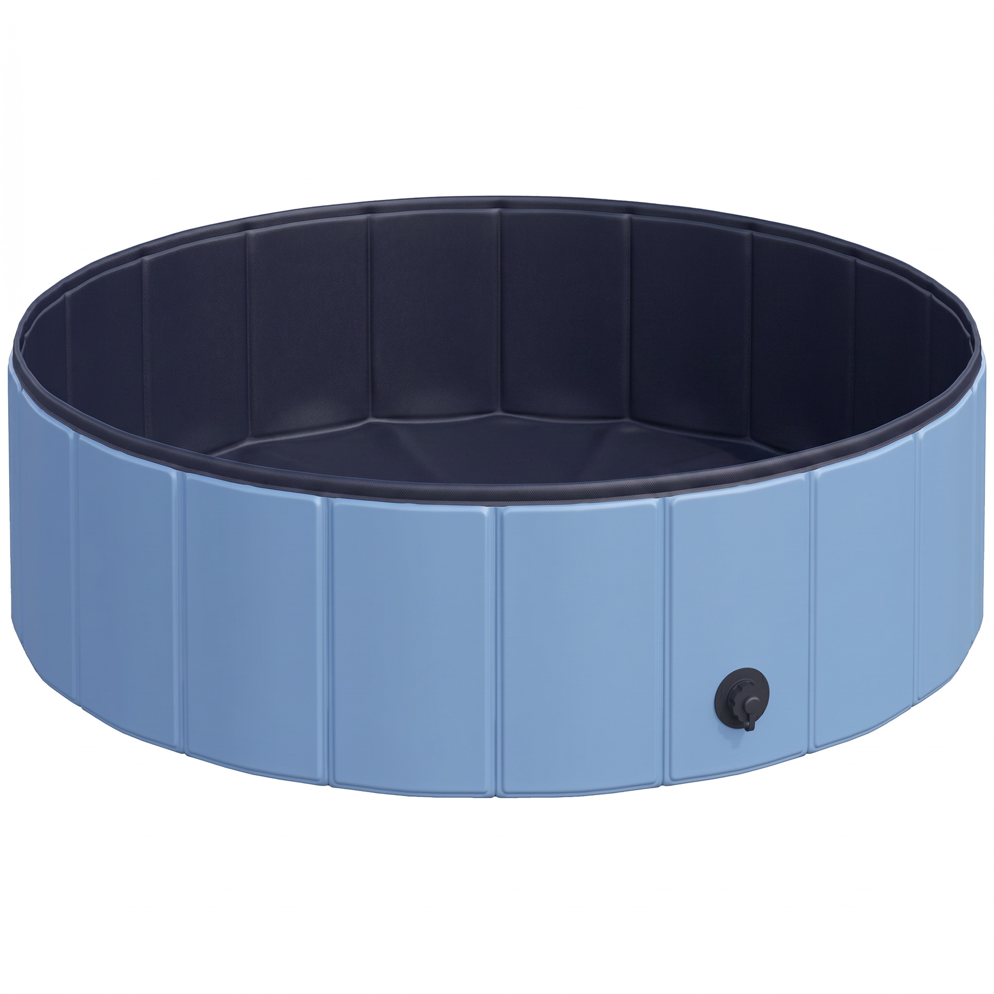 PawHut Hundepool Planschbecken für Hunde aus PVC und Holz Blau Ø100xH30 cm ideal für heiße Tage im Garten   Aosom.de