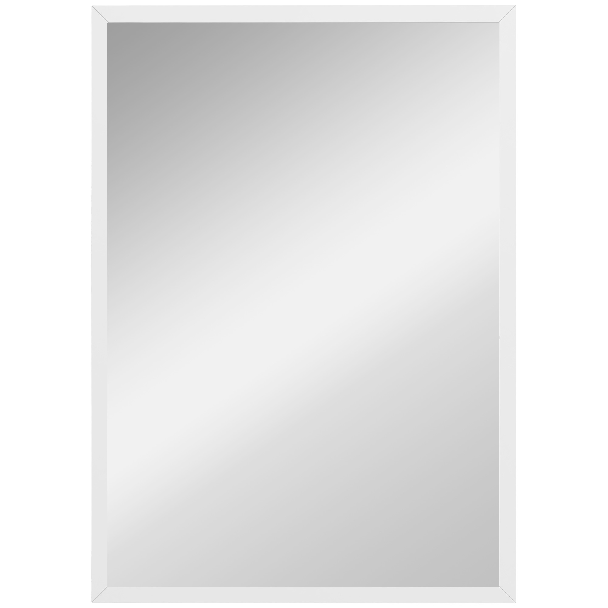 HOMCOM Wandspiegel 50 x 70 cm Rechteckig Spiegel Dekorativer Hängespiegel Badezimmerspiegel für Schlafzimmer Badezimmer Wohnzimmer Flur Weiß   Aosom