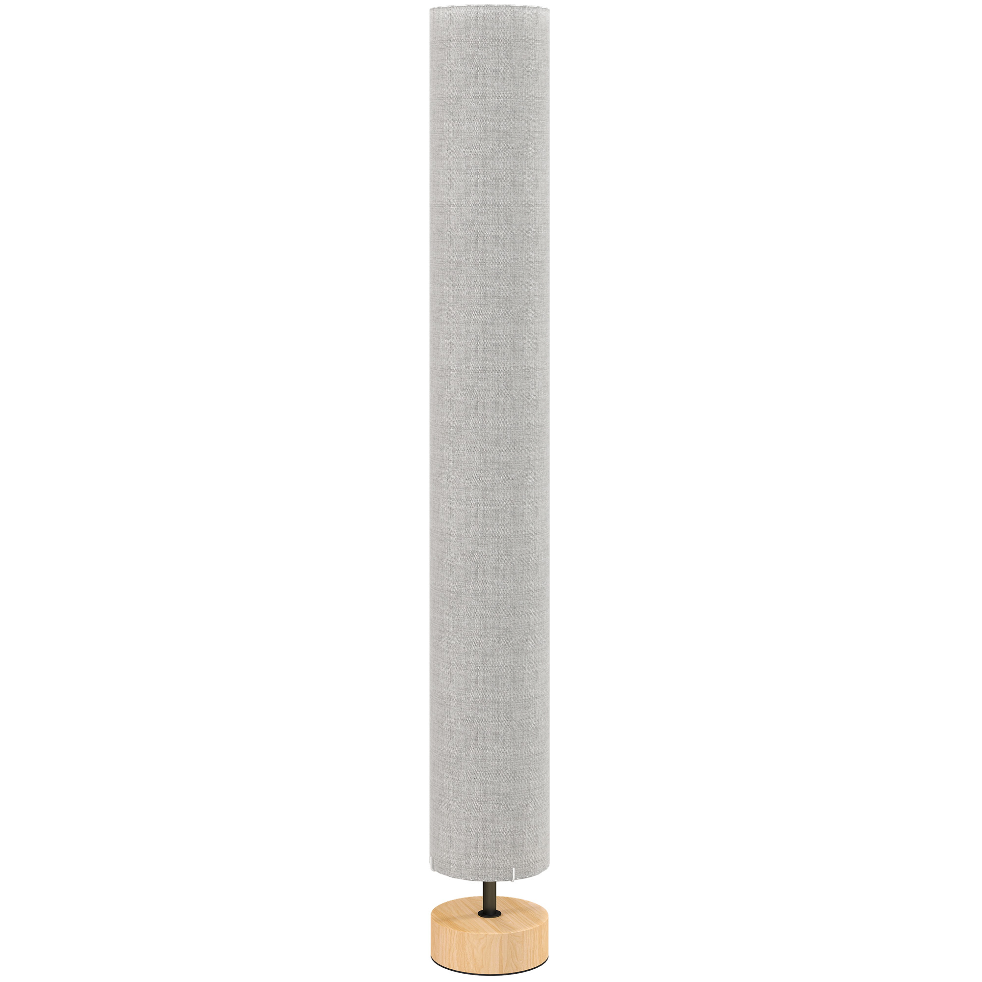 HOMCOM Stehleuchte Wohnzimmer Stehlampe mit Leinen-Lampenschirm, Fußschalter, 2 x E27-Fassungen, Stehleuchte für Wohnzimmer, Schlafzimmer, Büro, 120 cm, grau Aosom