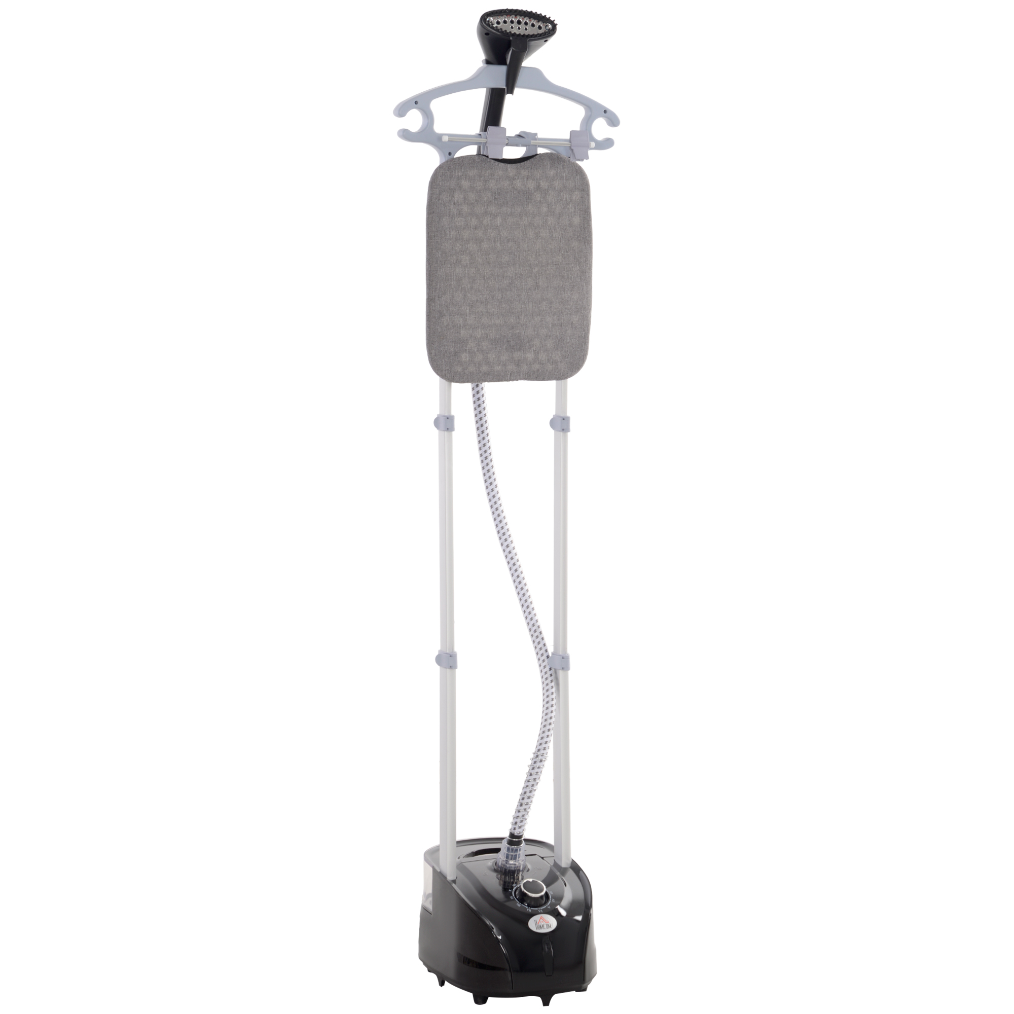 HOMCOM Vertikaler Dampfbügler 1950 W 32 g/min, 2 L Wassertank, Teleskopstange, vertikales Dampfbügeleisen Betriebsdauer 45min, 11 einstellbare Temperaturen, in 38s einsatzbereit, Brett und Bügel inklusive schwarz Aosom