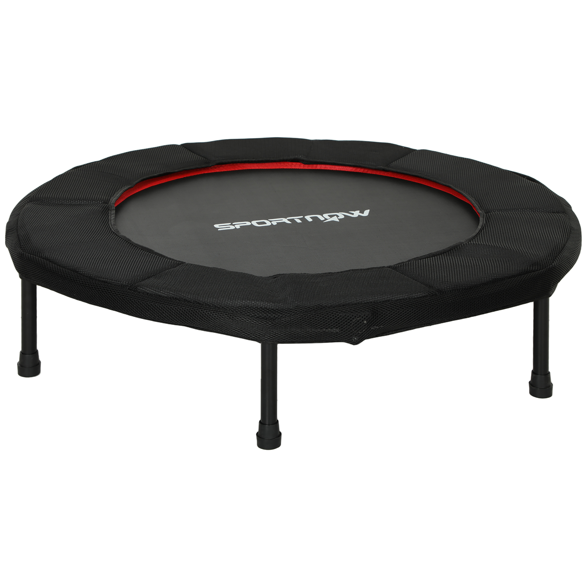 SPORTNOW Fitness-Trampolin, Ø 102 cm, Trainings-Trampolin mit rutschfesten Füßen, Stahlrahmen, Tragfähigkeit 100 kg, Innen-/Außenbereich, für Gymnastik und Training, rot Aosom