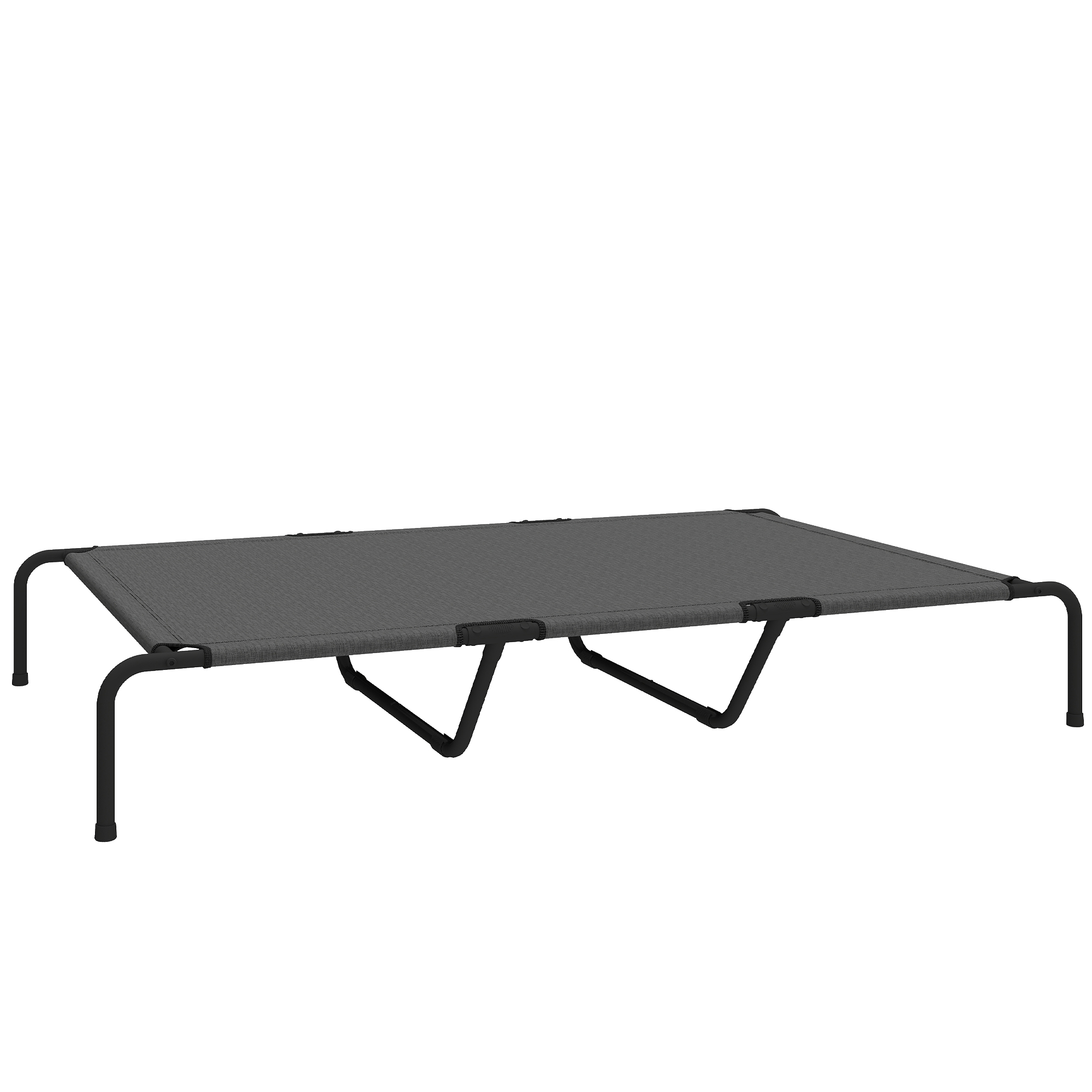 PawHut Hundeliege Outdoor, Erhöhtes Hundebett für große Hunde, Kühlendes Haustierliege mit Waschbares Mesh Stahlrahmen, Haustierbett für Draußen Camping, 152 x 94 x 23 cm, Grau Aosom