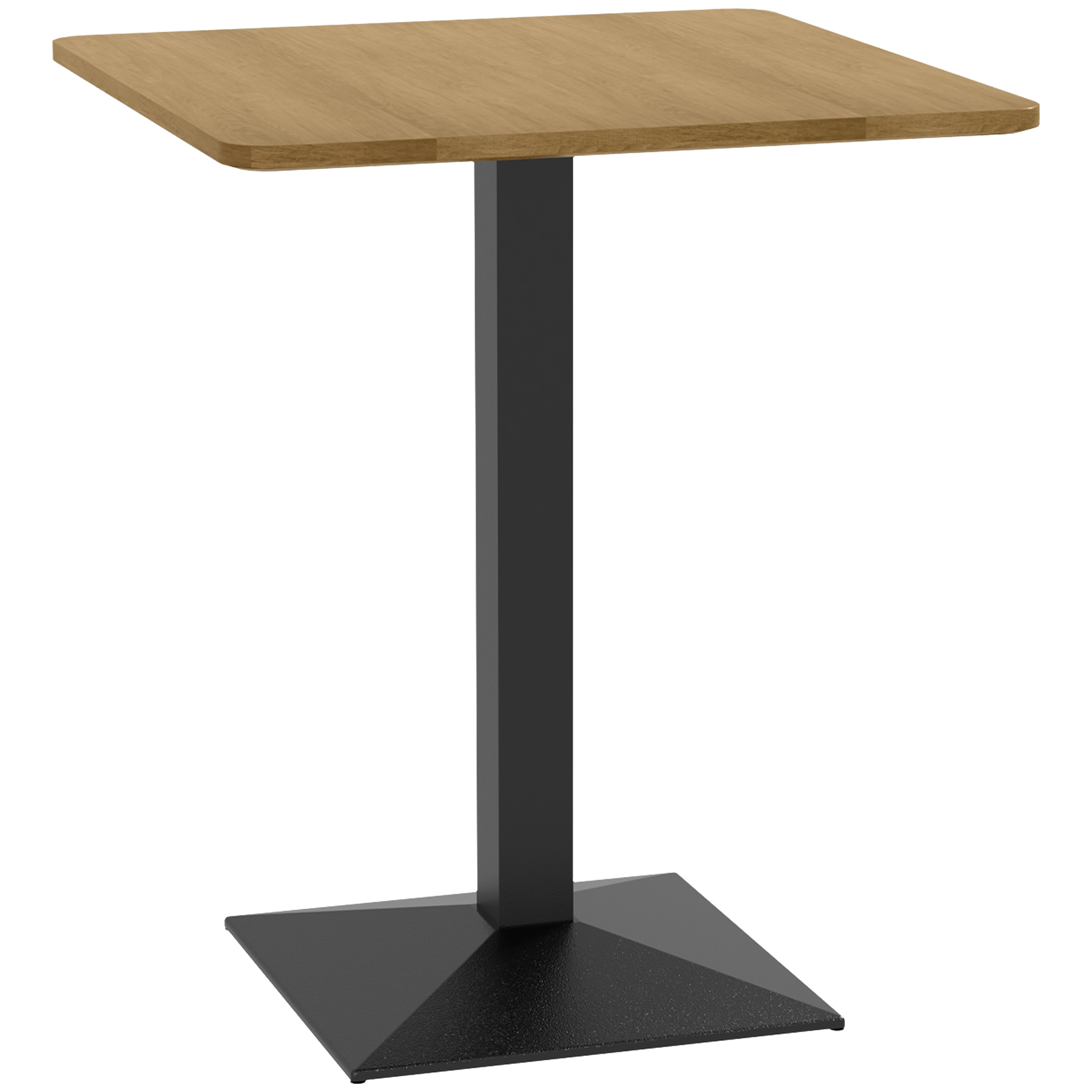 HOMCOM Esstisch 70 x 70 cm Quadratischer Küchentisch für 2 Personen Esszimmertisch mit Holzoptik Stahlbasis kleiner moderner Tisch für Küche, Esszimmer und Wohnzimmer Dunkelbraun   Aosom