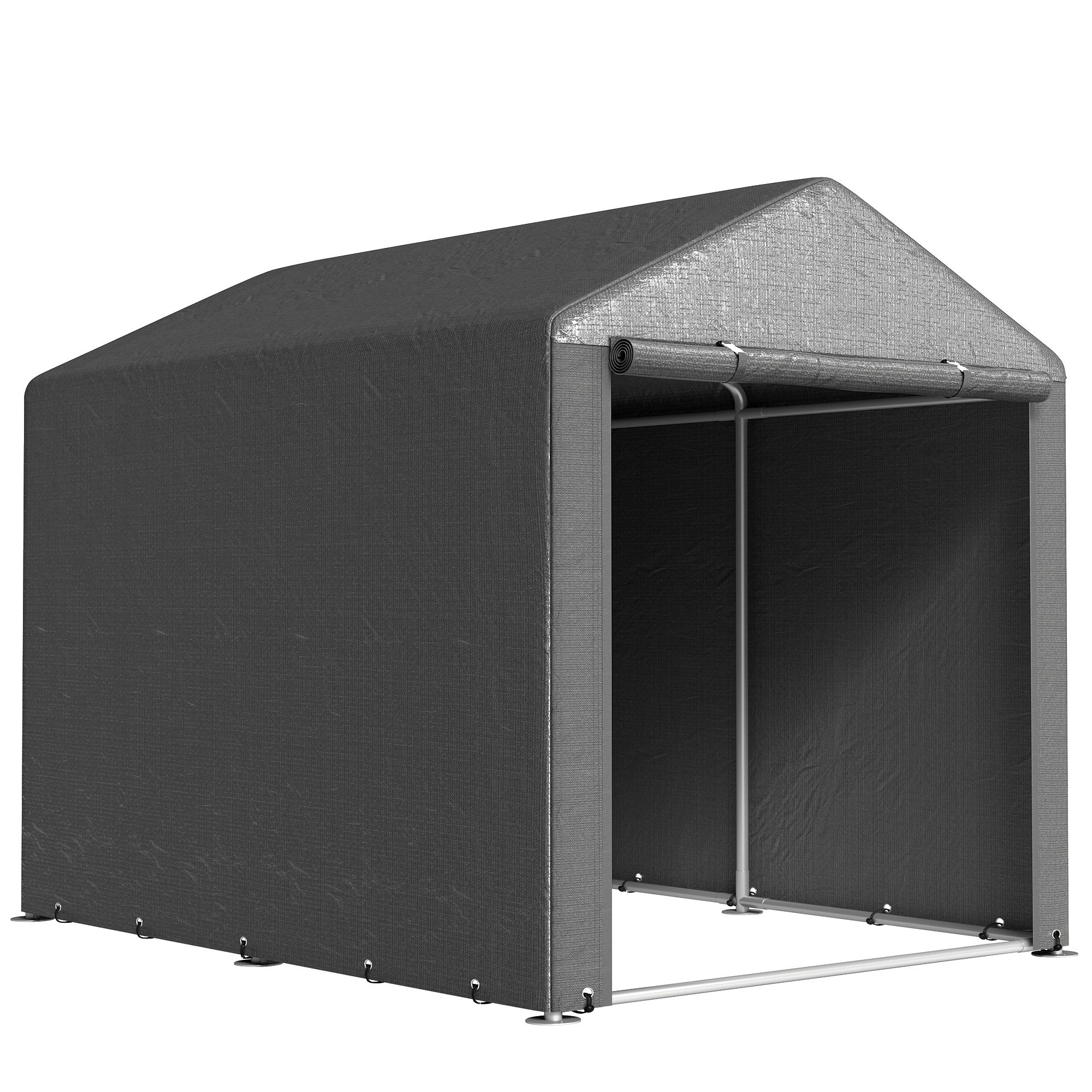 Outsunny Garagenzelt, 1,6 x 2,18 x 1,72 m Lagerzelt mit UV-Schutz, Reißverschlusstür, Wasserabweisend Foliengarage für Gartengeräte Aosom