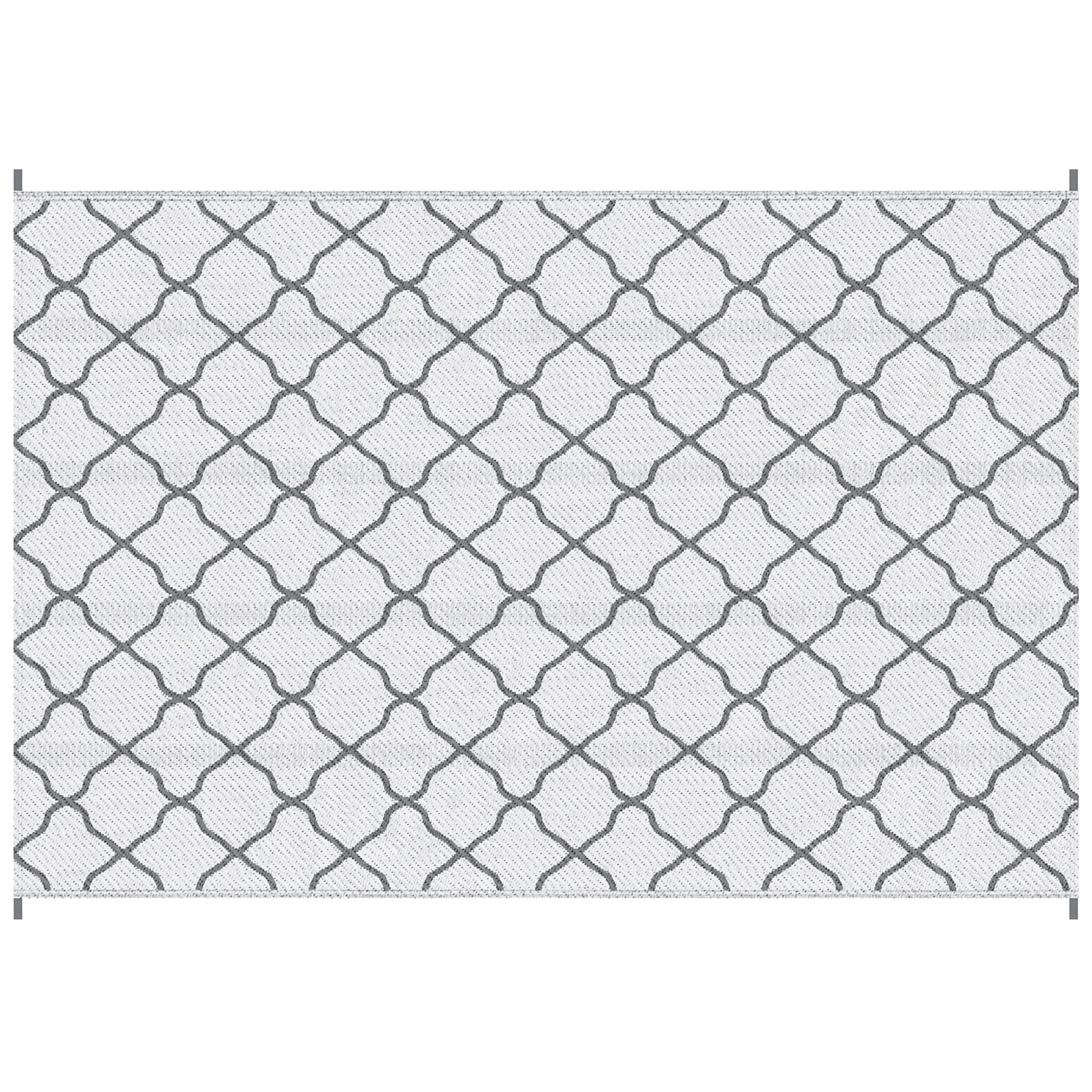 Outsunny Outdoor Teppich robuster Wetterfest Outdoorteppich Carpet mit Netzmuster Outdoor-Teppich für Wohnzimmer Balkon Garten Terrasse Bad Flur Küche 182 x 274 cm Grau   Aosom