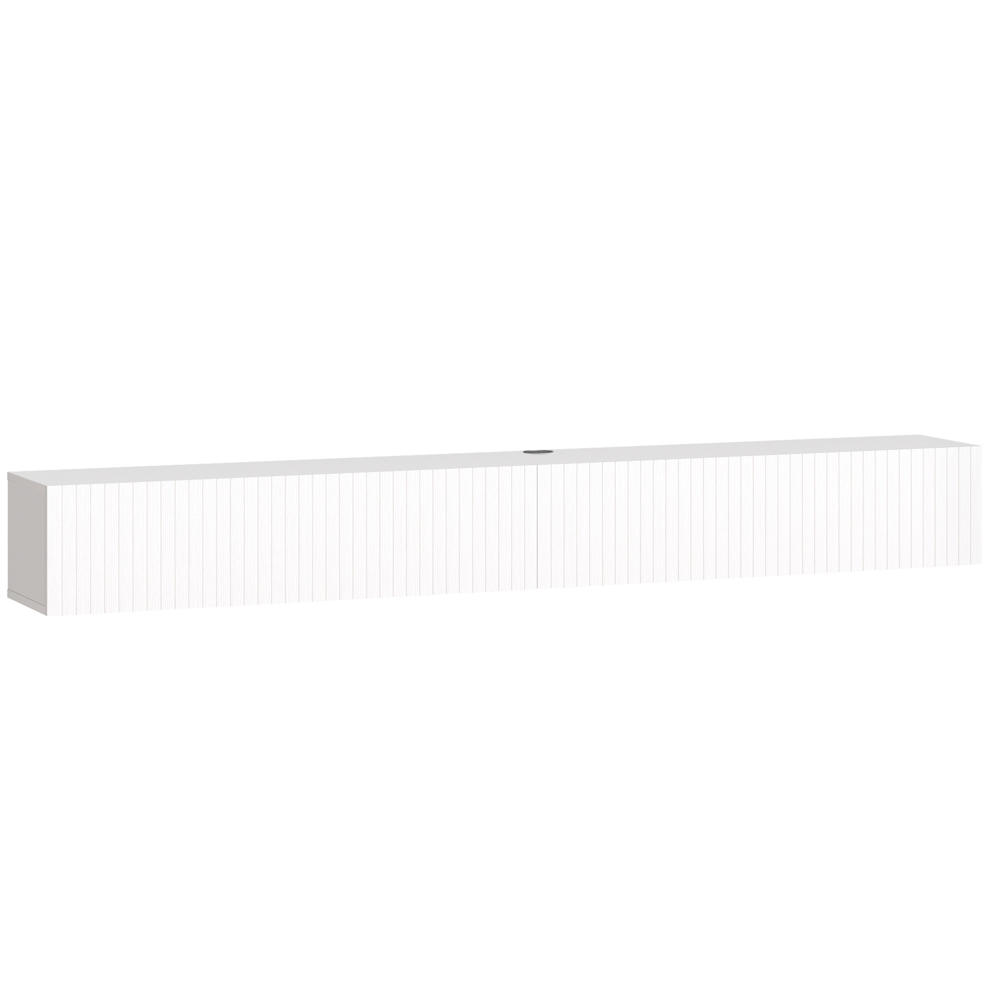 HOMCOM Schwebendes TV-Board 180 cm, TV-Möbel für Fernseher bis zu 183 cm mit 2 gerillten Klapptüren, Wand-TV-Bank für Wohnzimmer, Schlafzimmer, weiß Aosom