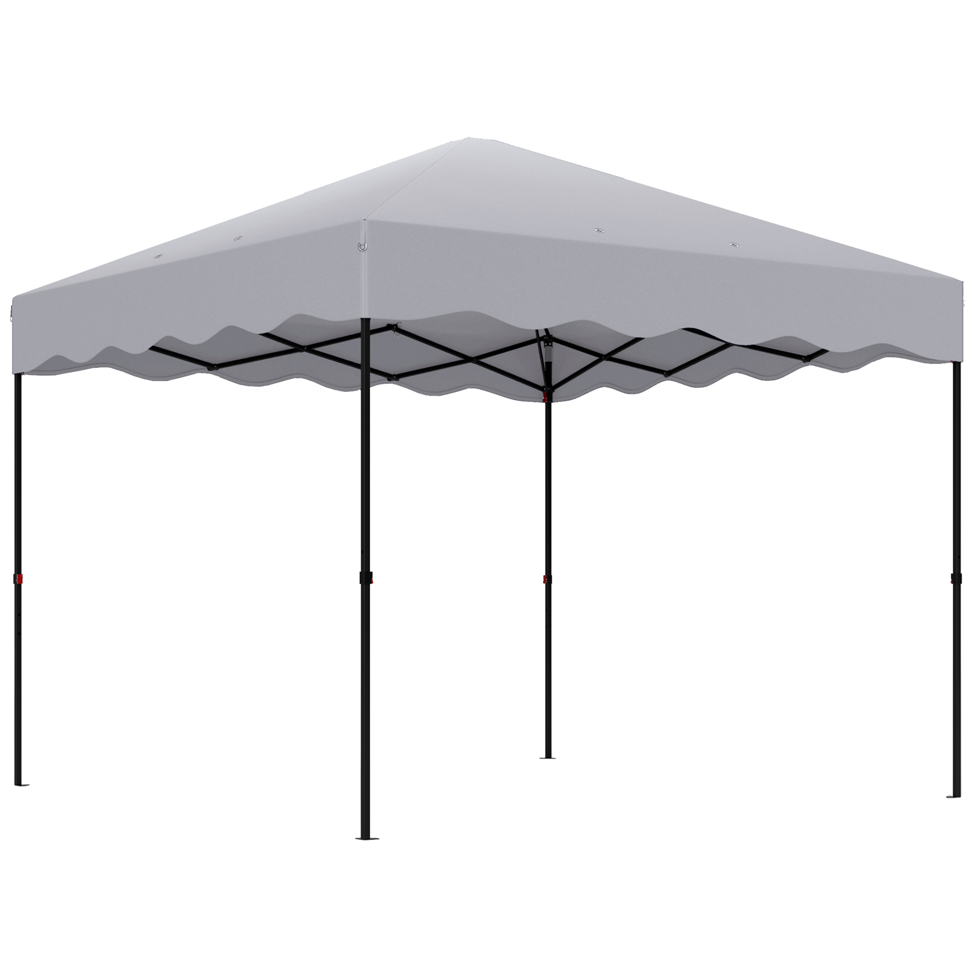 Outsunny Pavillon ca.3x3m, wasserabweisend Stabil Winterfest Pop-up Faltpavillon mit UV Schutz 50+, Faltbar Partyzelt Gartenzelt mit Rolltasche, Gartenpavillon für Camping Garten, Hellgrau   Aosom