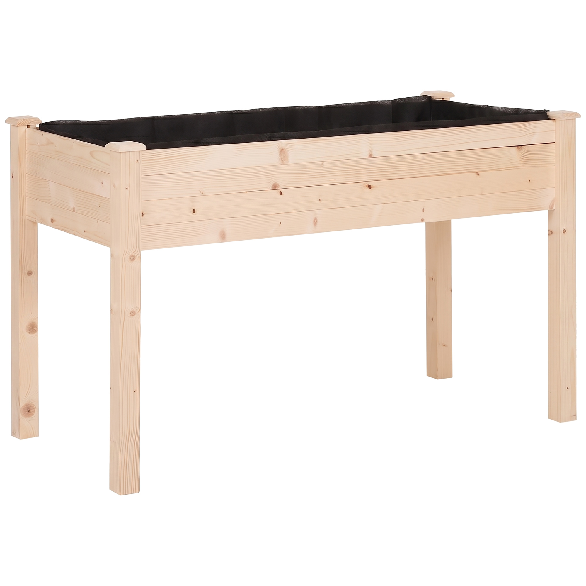 Outsunny Hochbeet 1225x565x760mm Pflanzkasten Blumenkasten Kräuterbeet mit Abflusslöchern Vliesstofftuch aus massivem Holz für Garten & Balkon   Aosom.de