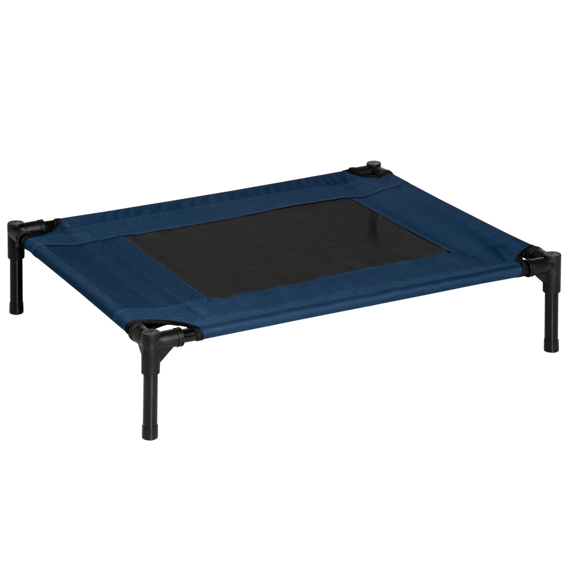 PawHut Hundebett Hundeliege Outdoor Katzenbett Haustierbett Schlafplatz 76,2x61x18cm Stahl 600D Oxford-Gewebe Blau für drinnen & draußen Aosom.de