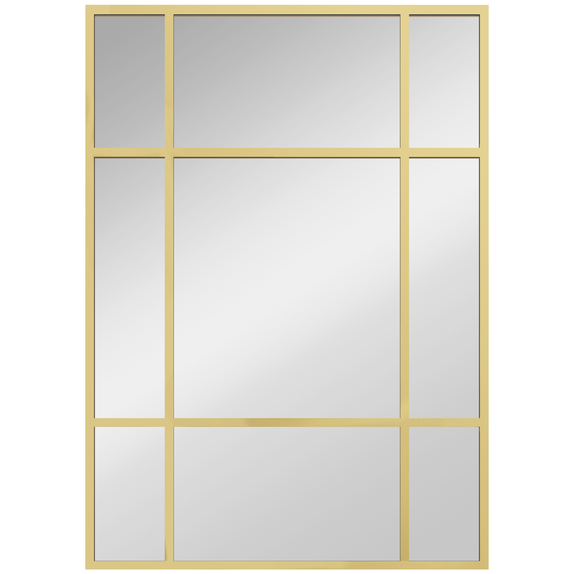 HOMCOM Wandspiegel 50 x 70 cm dekorativer Spiegel mit Metallrahmen, rechteckiger Spiegel für Schlafzimmer, Badezimmer Gold Aosom