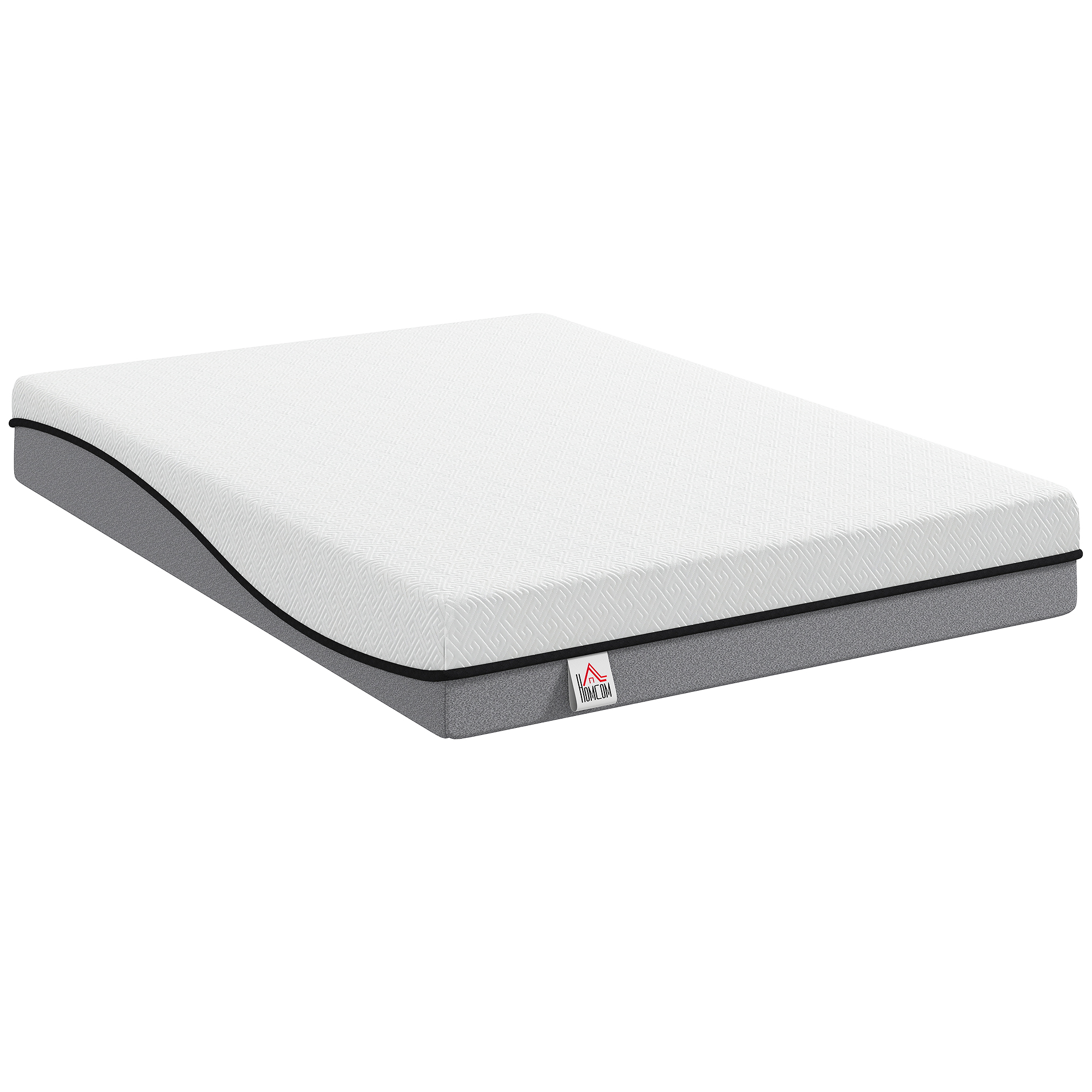 HOMCOM Matratze 140x200cm H3 mittelfest 20 cm Höhe Ergonomisch, Atmungsaktiv Matratze aus Gel-Memory-Schaumstoff, mit abnehmbarem, waschbarem Bezug, Öko-Tex & CertiPUR Zertifiziert Aosom