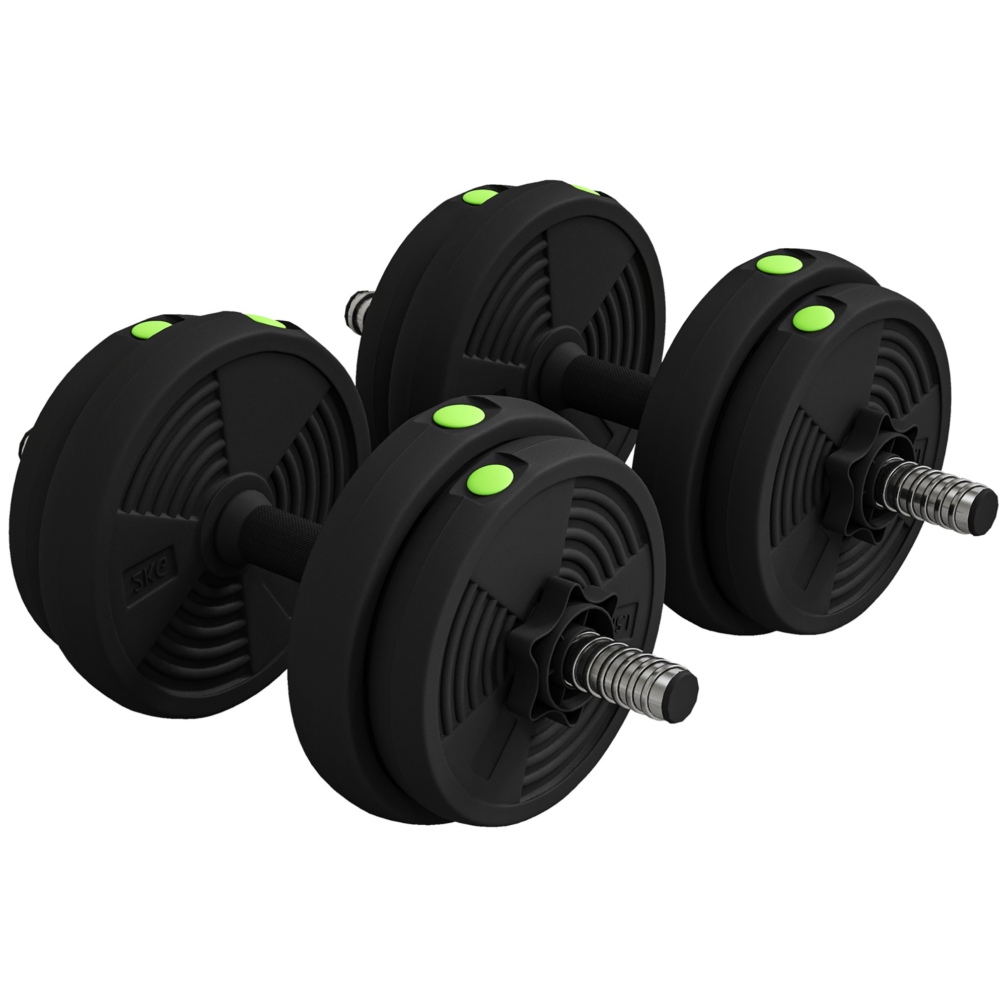 HOMCOM 2-in-1 Hantel Set 15 kg verstellbar mit 8 Hantelscheiben, bodenschonend für Krafttraining und Fitness Aosom.de