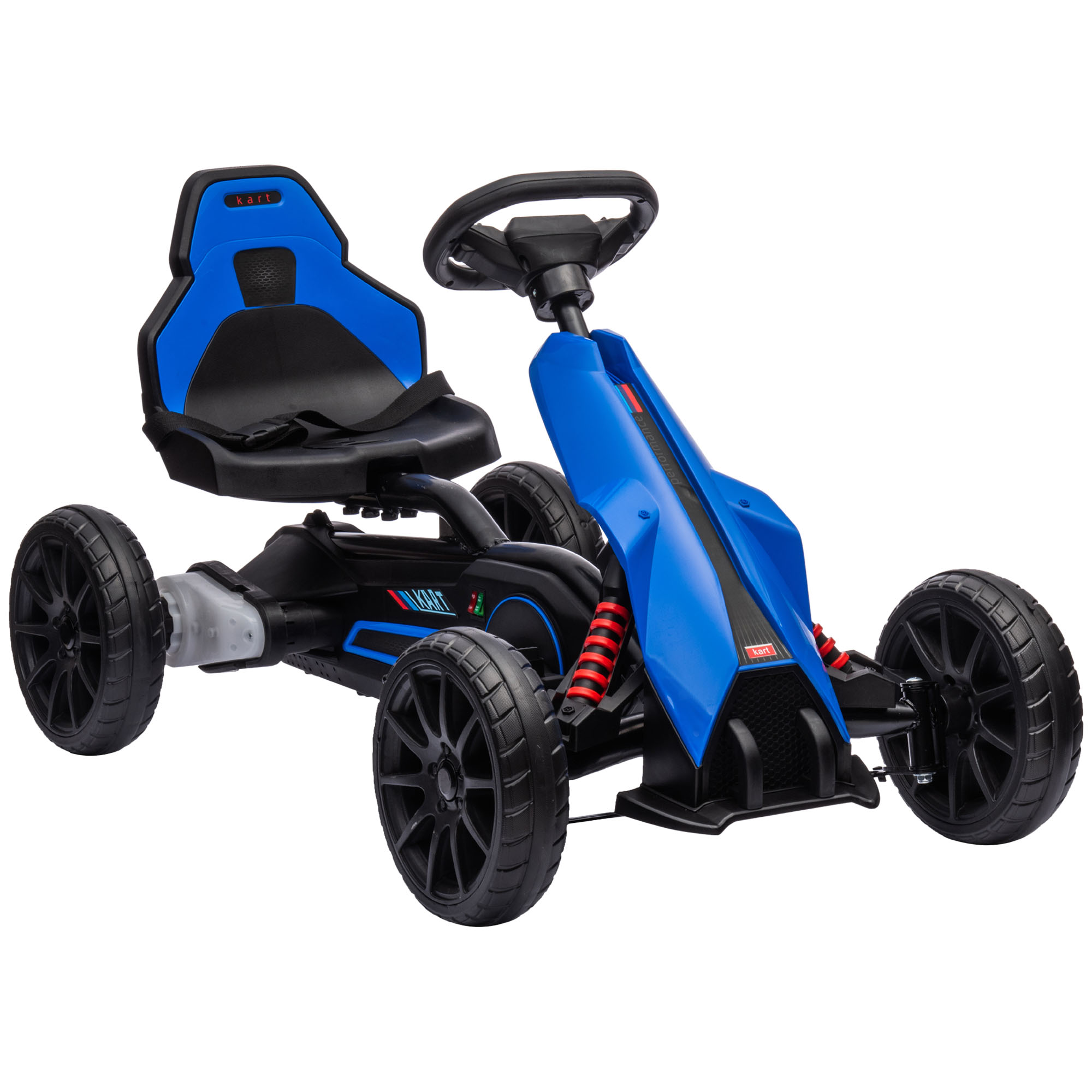 HOMCOM Elektro Go-Kart für Kinder 3-5km/h Gokart mit 2-Fach verstellbarem Geschwindigkeit, Sicherheitsgurt, EVA-Räder, Kinderauto Kinderfahrzeug für 3-8 Jahre Kinder, Blau Aosom