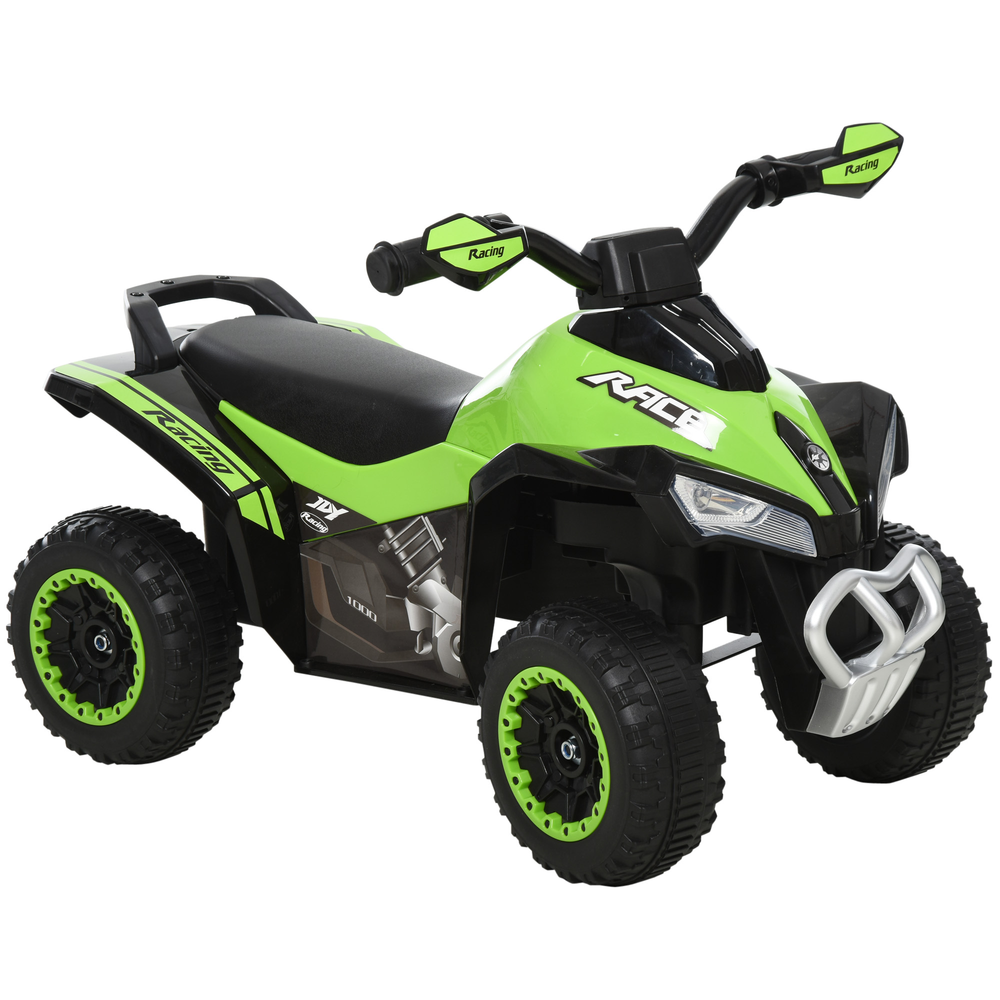 HOMCOM Kinder Rutschauto, Tretauto mit Füßen, rutschen Kinderauto, Kinderfahrzeug für 18-36 Monate, Licht, Musik, Grün, 67,5 x 38 x 44 cm Aosom