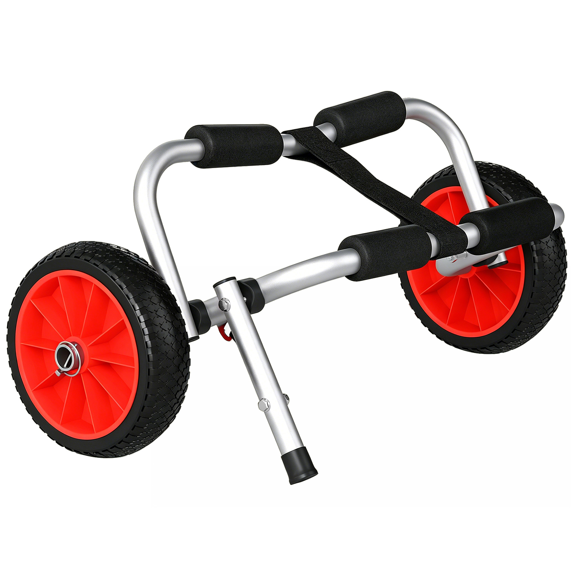 Outsunny Transportwagen Klappbar Alu Kajakwagen bis 70 kg Bootswagen mit Spanngurte luftlose Stollenreifen, Surfwagen Kanuwagen Bootstrailer Trolley für Schlauchboot Aosom
