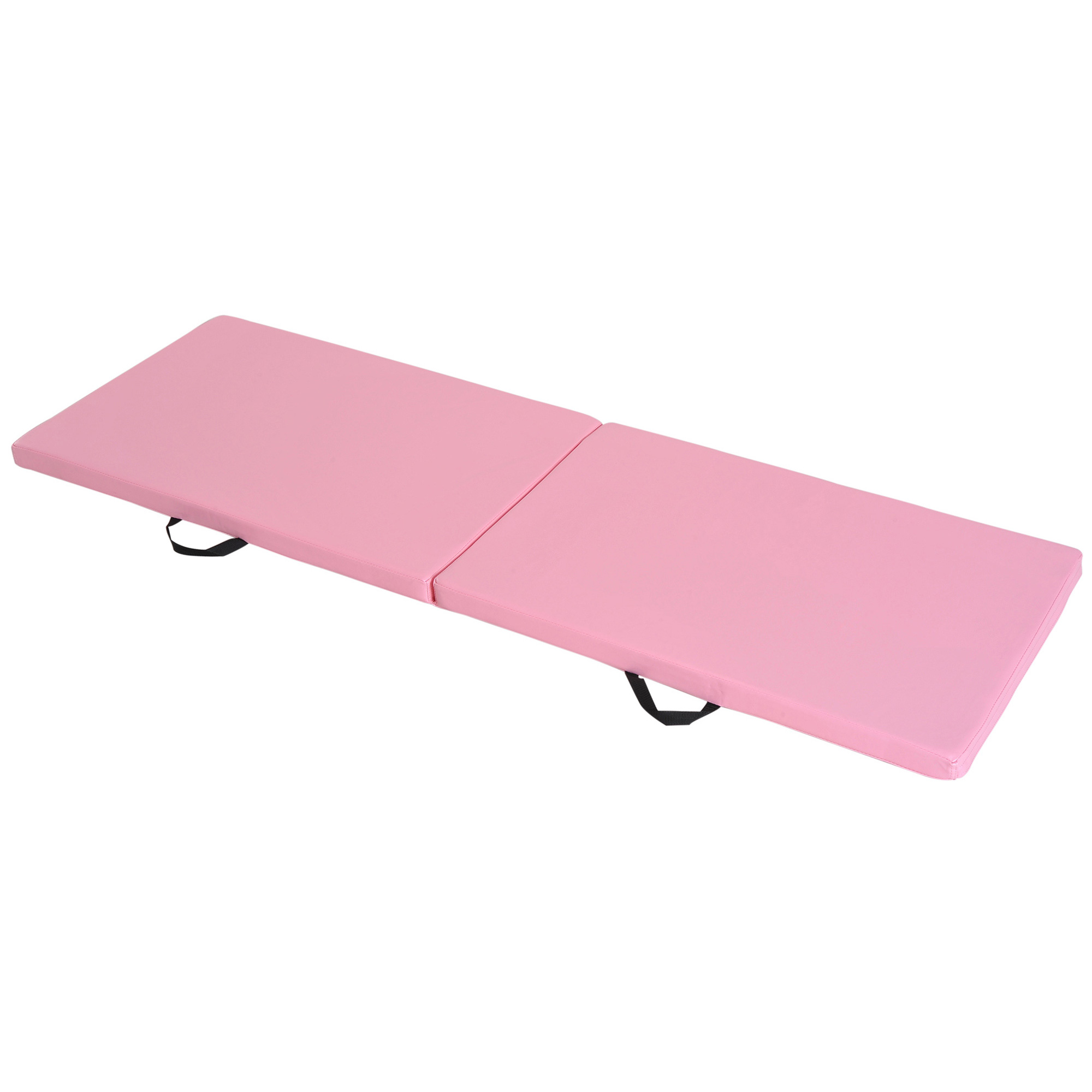 HOMCOM Trainingsmatte, Faltbare Fitnessmatte Sportmatte mit Griffen Gymnastikmatte Gymnastik Tumbling Matte für Yoga, MMA, Fitness, Pilates, Synthetikbezug, Rosa, 180 x 60 x 5 cm Aosom