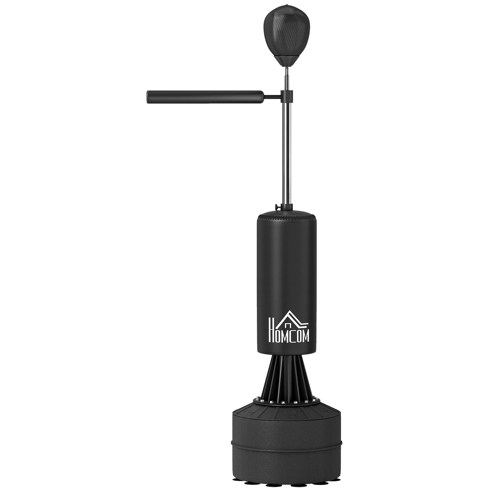 HOMCOM Boxsack stehend 155-205cm Höhenverstellbar Standboxsack mit 360° Reflexstange Speedball, Boxhandschuhen Pumpe, Punchingball Set für Erwachsene Jugendliche, Kickboxsack für Box Training   Aosom