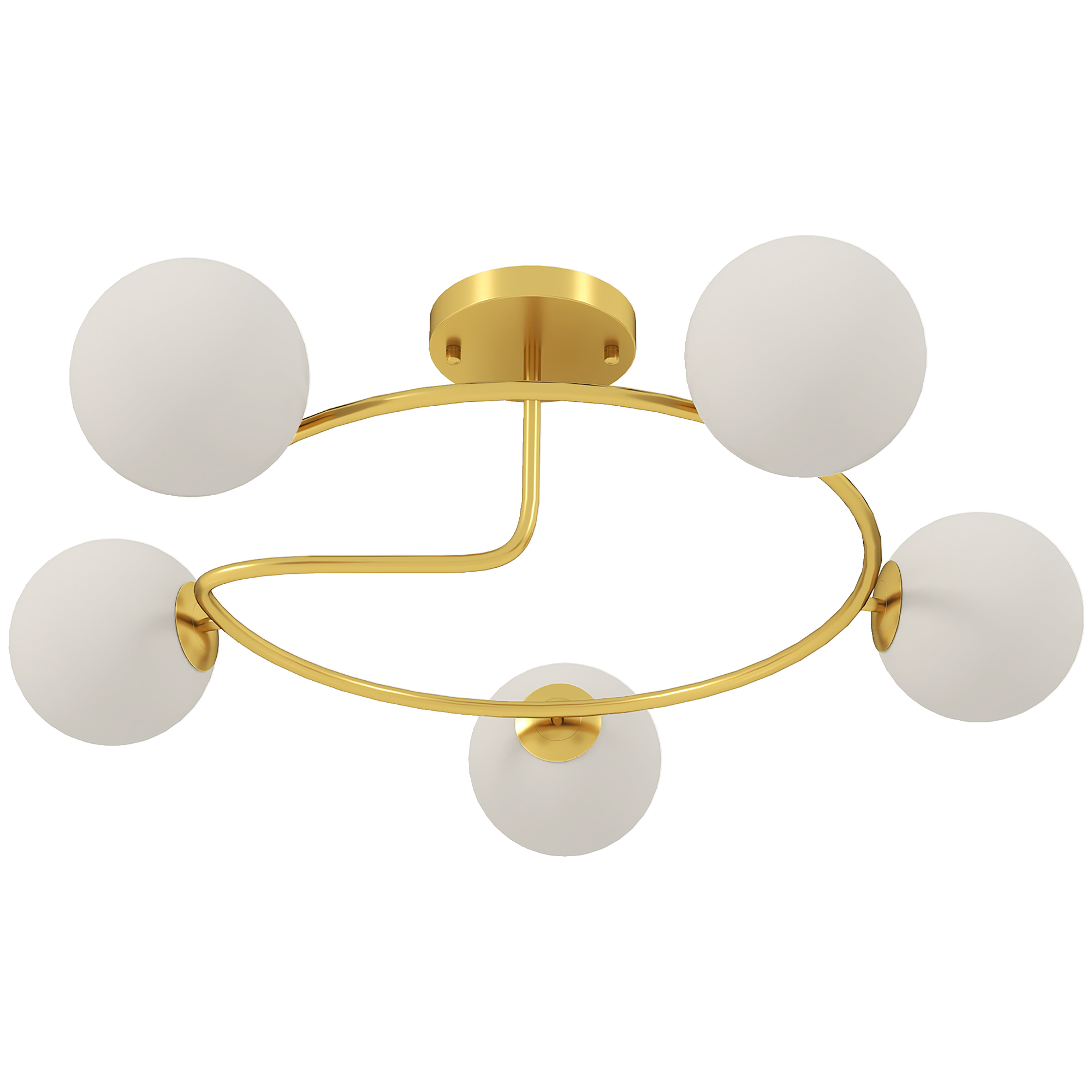 HOMCOM Deckenleuchte 20W Deckenlampe mit 5 G9-Fassungen, Eleganter Gold-Weiß-Look für Wohnzimmer, Flur, Esszimmer oder Küche, Leuchtmittel nicht enthalten Aosom