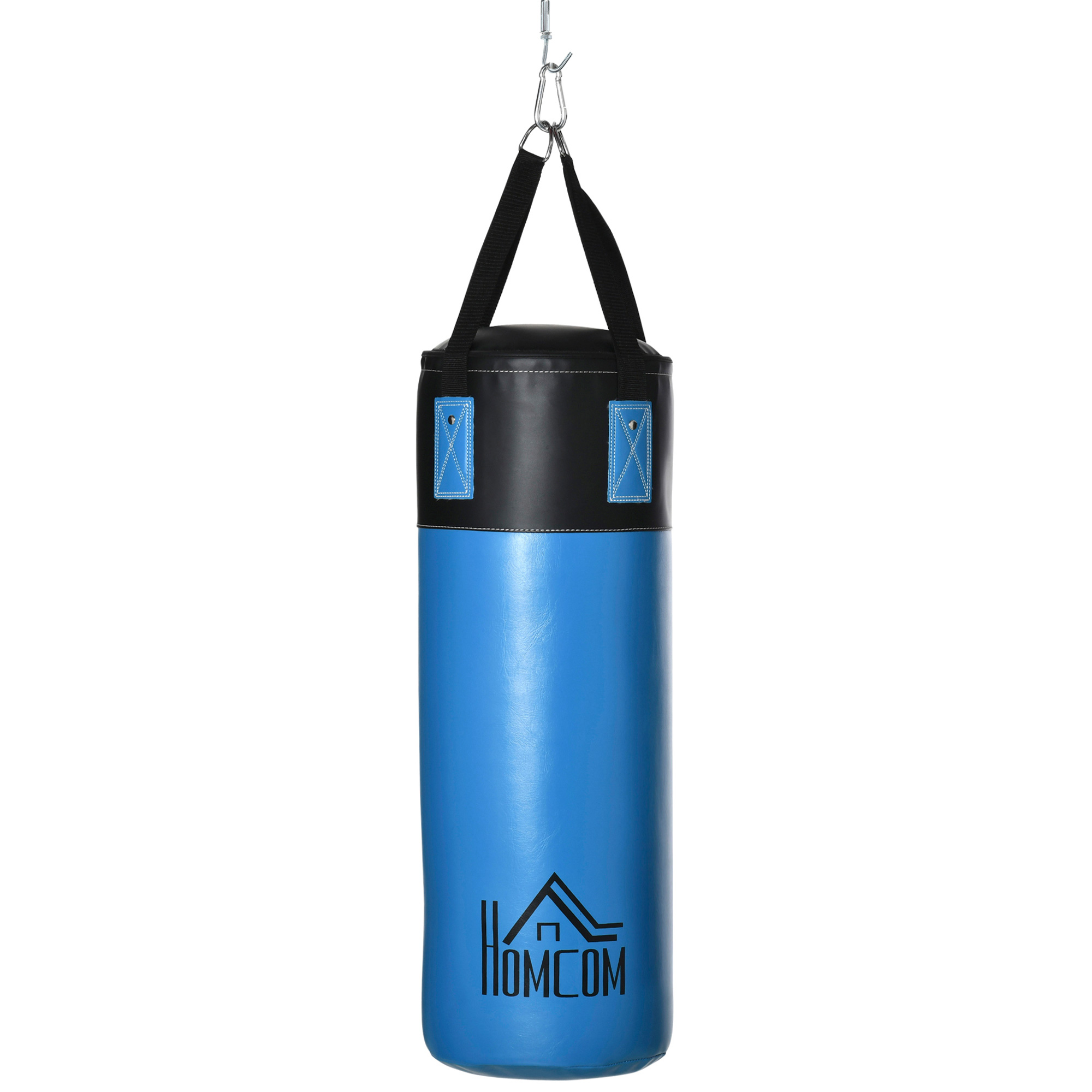 HOMCOM Boxhandschuhe gefüllt 100 KG Ø25 x 120 cm blau für Boxtraining und Fitness Aosom.de