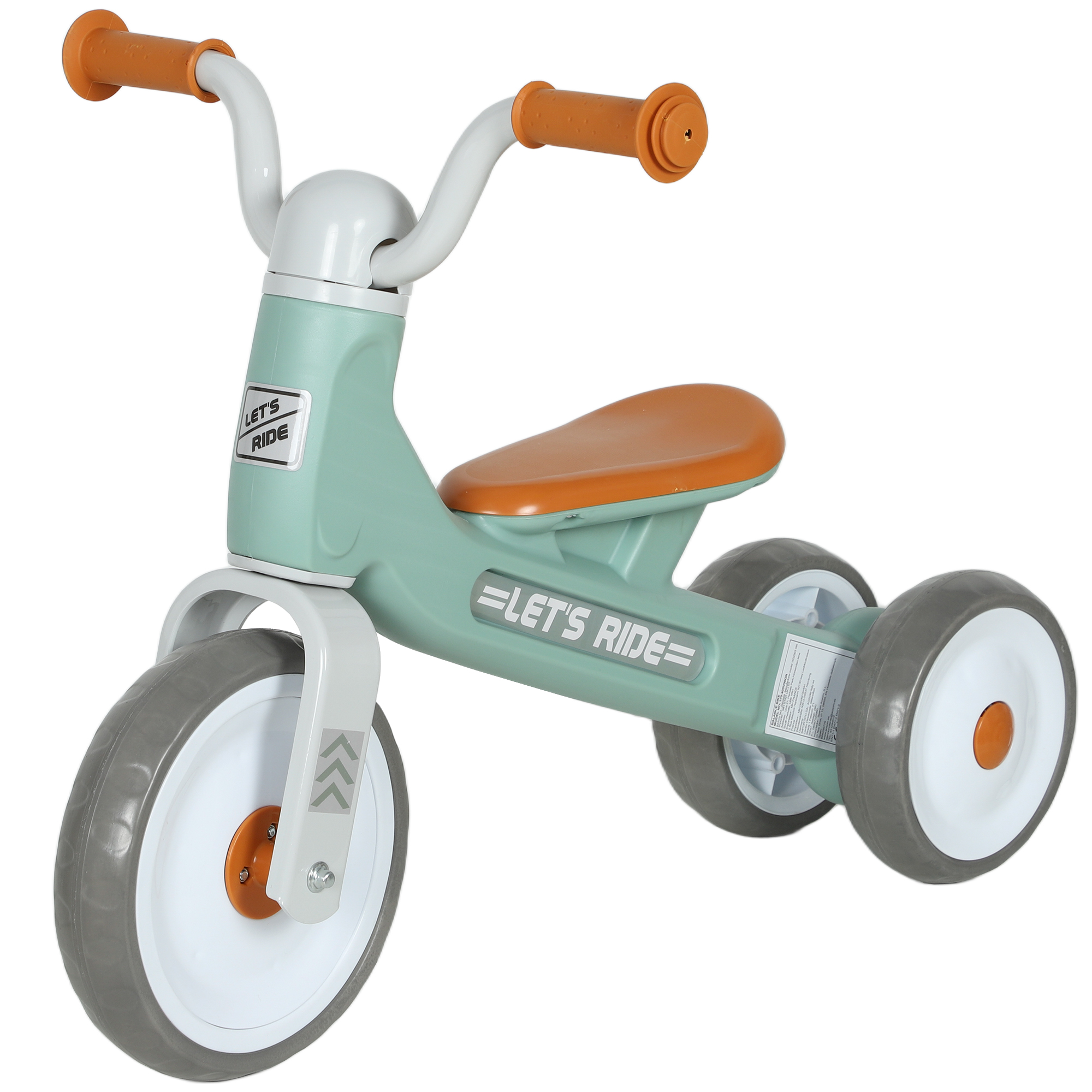 AIYAPLAY Kinder Laufrad, Lauflernrad für 12-36 Monate Kinder bis zu 20 kg, Fahrrad mit 3 geräuscharme Räder, Lenkerpolster, Lenker mit 30-Grad-Rotation, Geschenke für Mädchen und Jungen, Grün Aosom