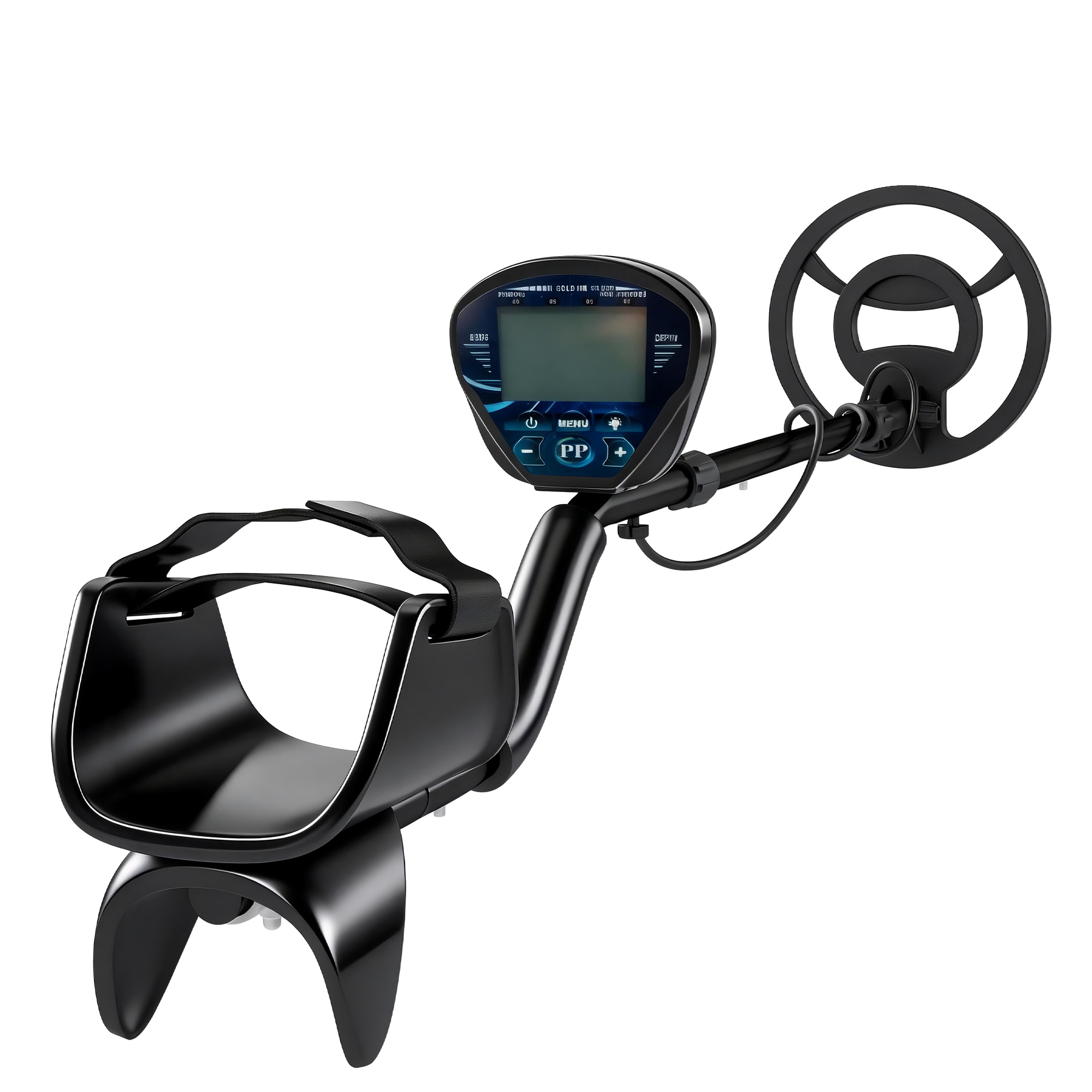 Outsunny Metalldetektor IP68 Wasserdicht Metallsuchgerät mit 3 Modi Kopfhörer Schaufel Spule LCD-Display 7 Zoll Detektionstiefe, Metalldetektoren für Erwachsene Schwarz Aosom